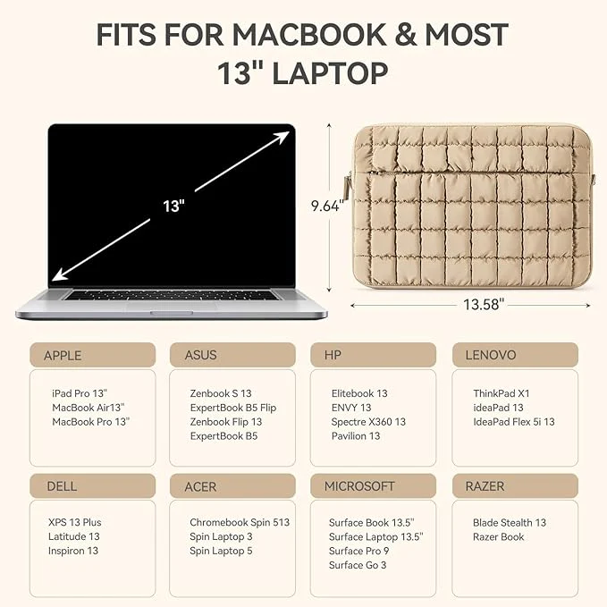 Protective Case Quilted Puffy Laptop Sleeve - Image 4