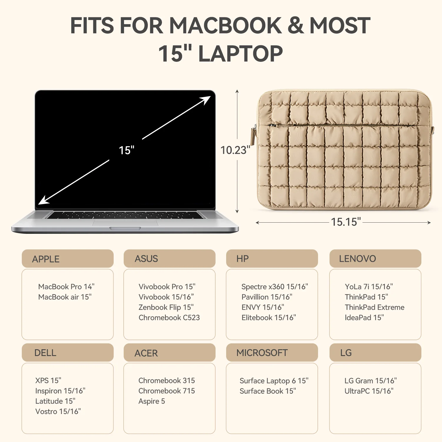 Protective Case Quilted Puffy Laptop Sleeve - Image 5