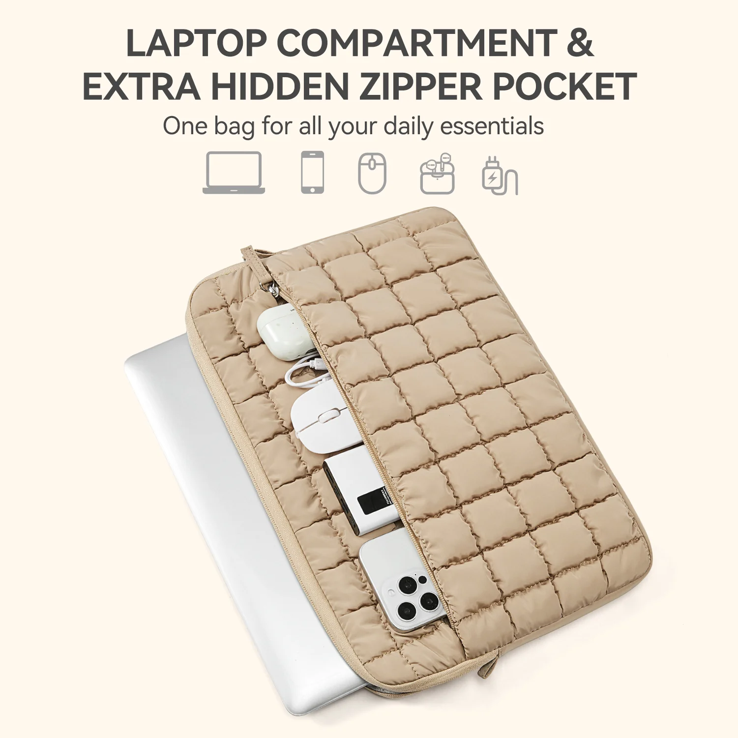 Protective Case Quilted Puffy Laptop Sleeve - Image 6