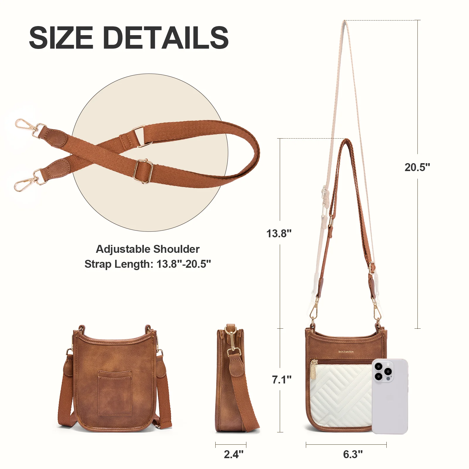 Quilted Leather Crossbody Phone Purse - Image 10