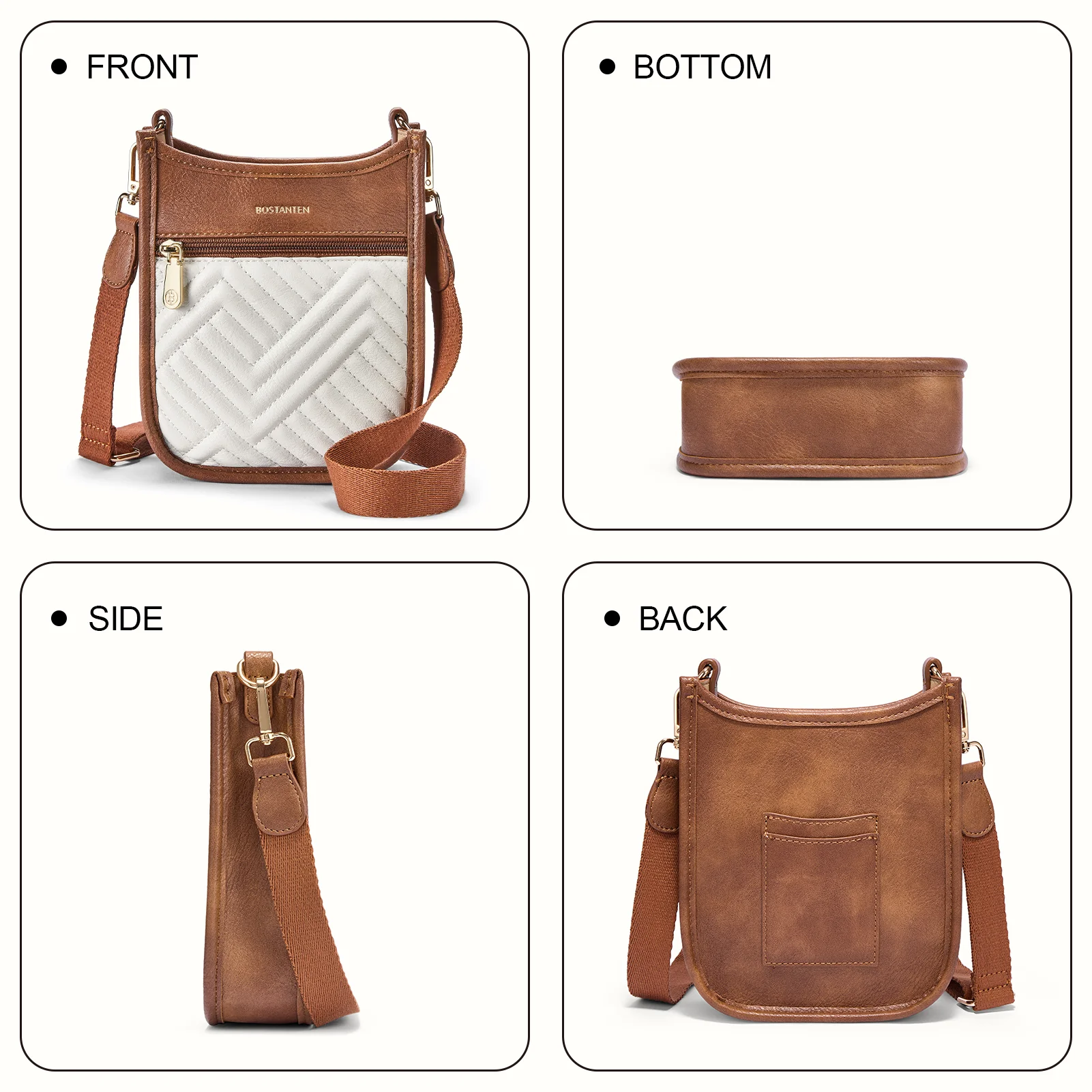Quilted Leather Crossbody Phone Purse - Image 13