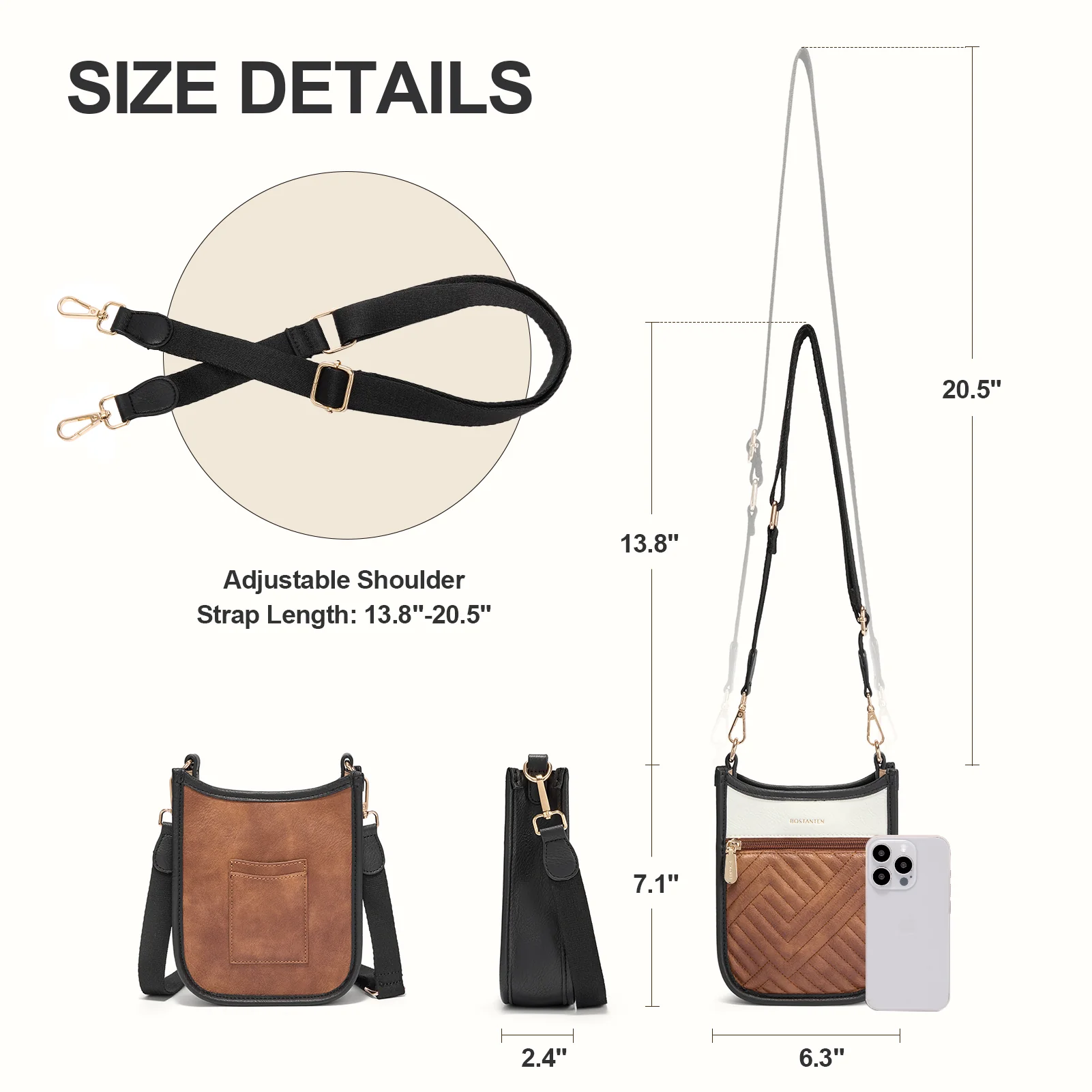 Quilted Leather Crossbody Phone Purse - Image 17