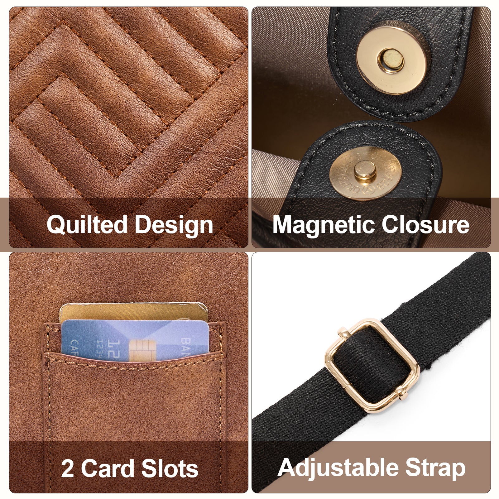 Quilted Leather Crossbody Phone Purse - Image 18