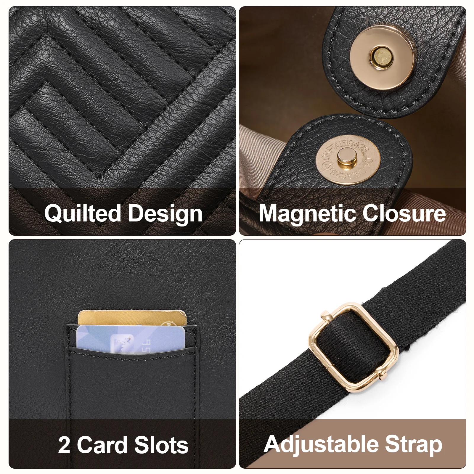 Quilted Leather Crossbody Phone Purse - Image 5