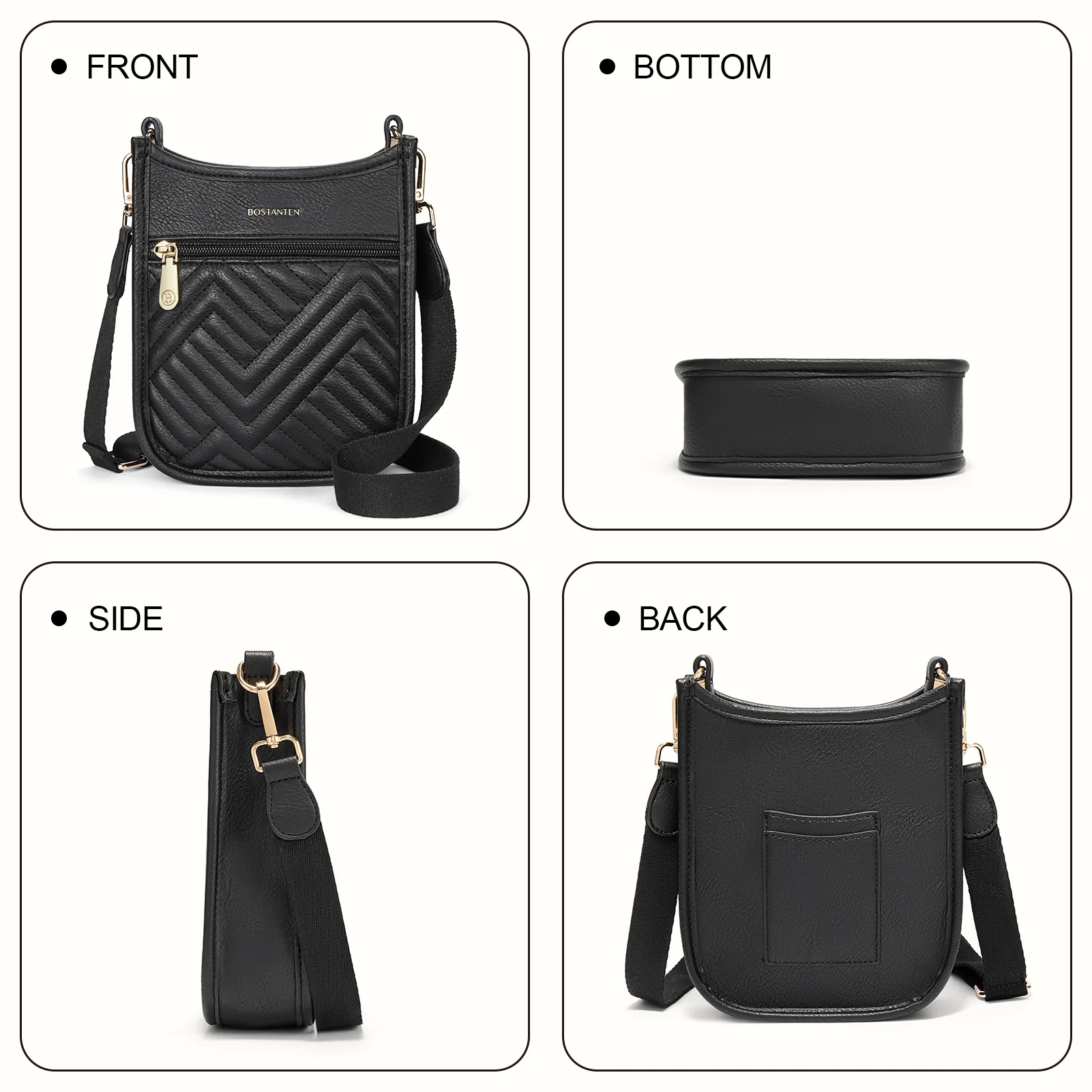 Quilted Leather Crossbody Phone Purse - Image 7