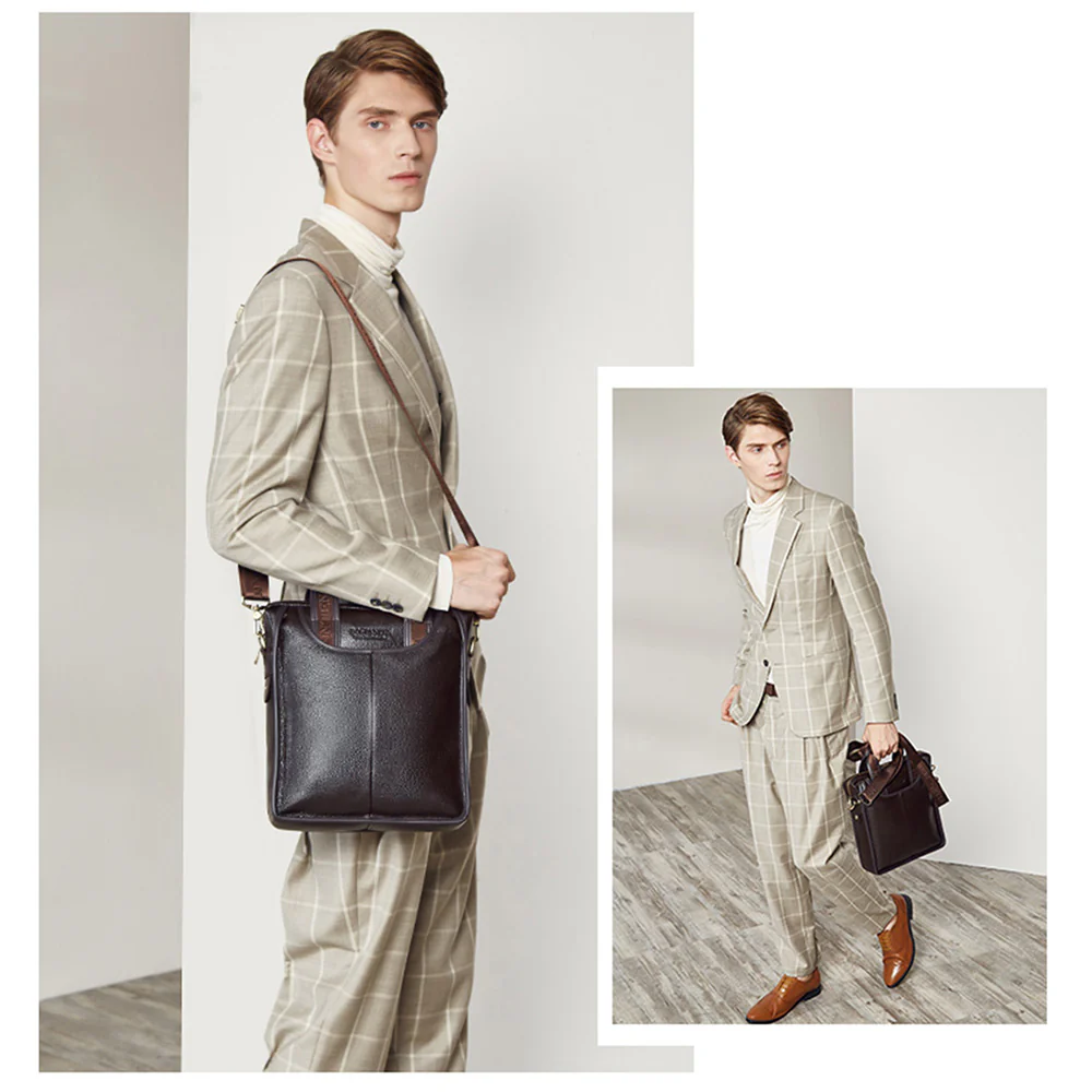 Royal Retro Designer Vertical Leather Crossbody Bag - Image 5