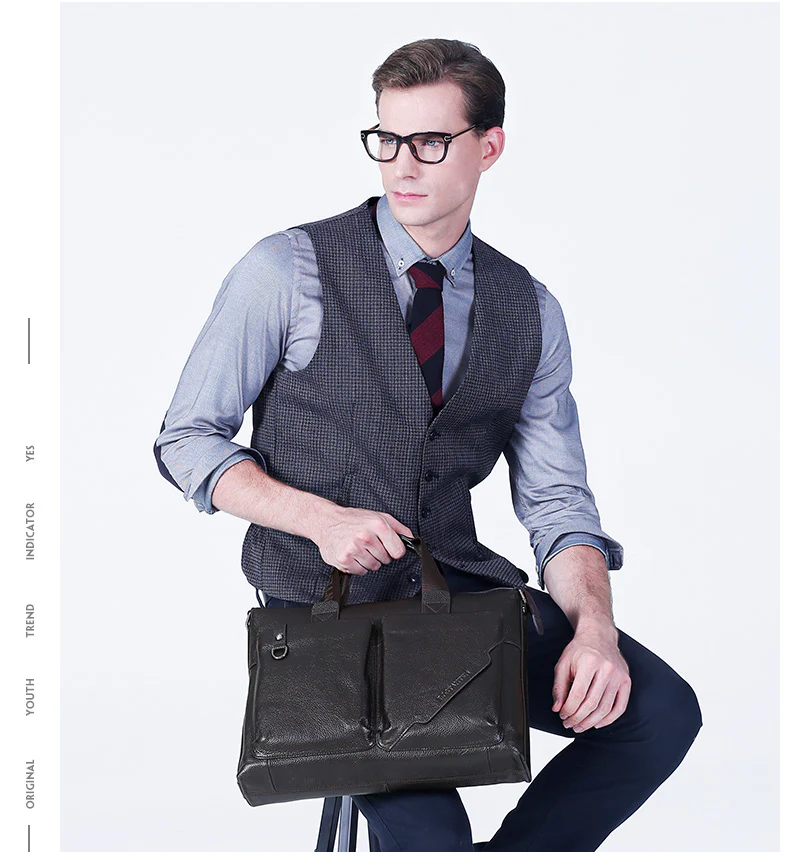 Royal Retro Premium Leather Classic Briefcase | 14‘’ Laptop - Image 14