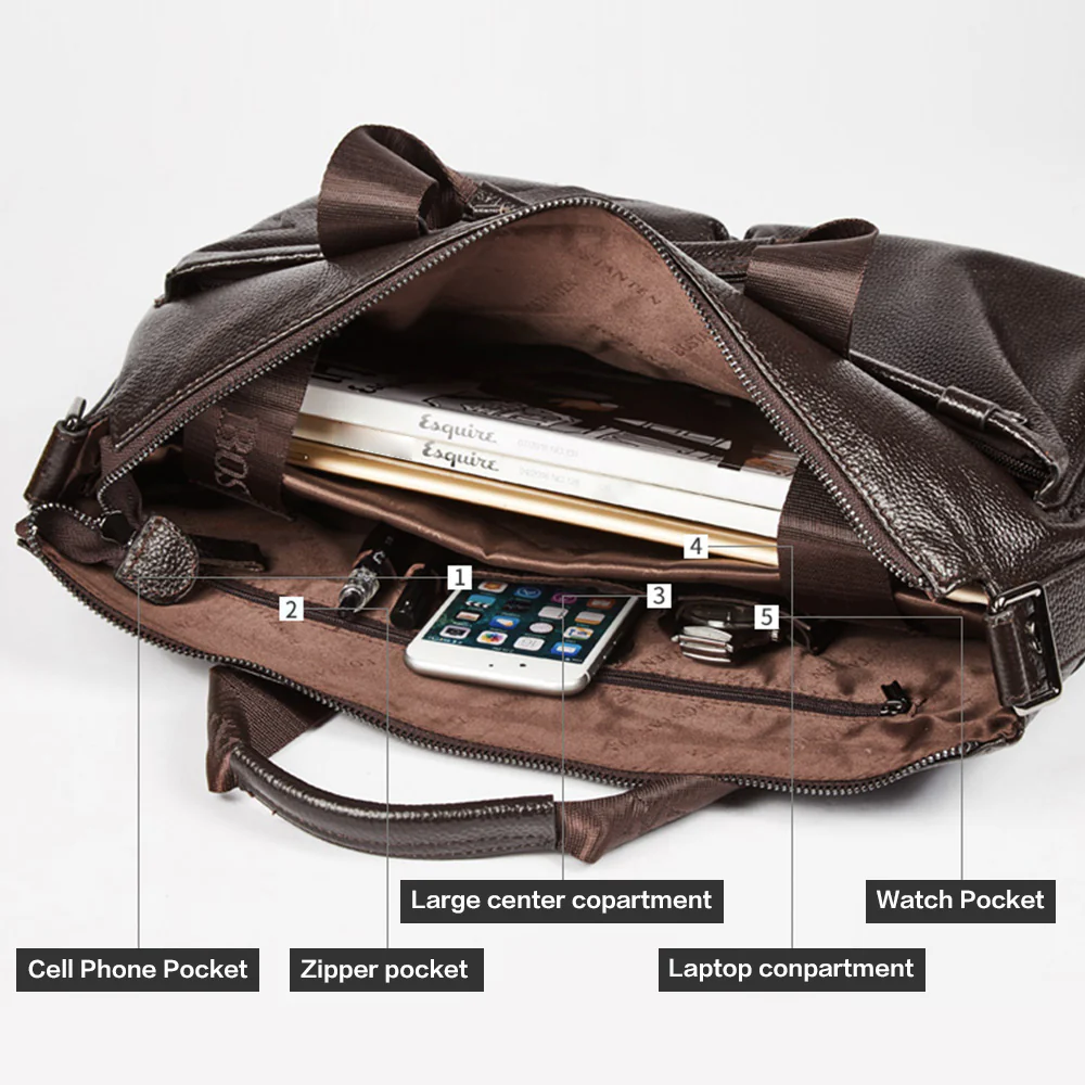 Royal Retro Premium Leather Classic Briefcase | 14‘’ Laptop - Image 4
