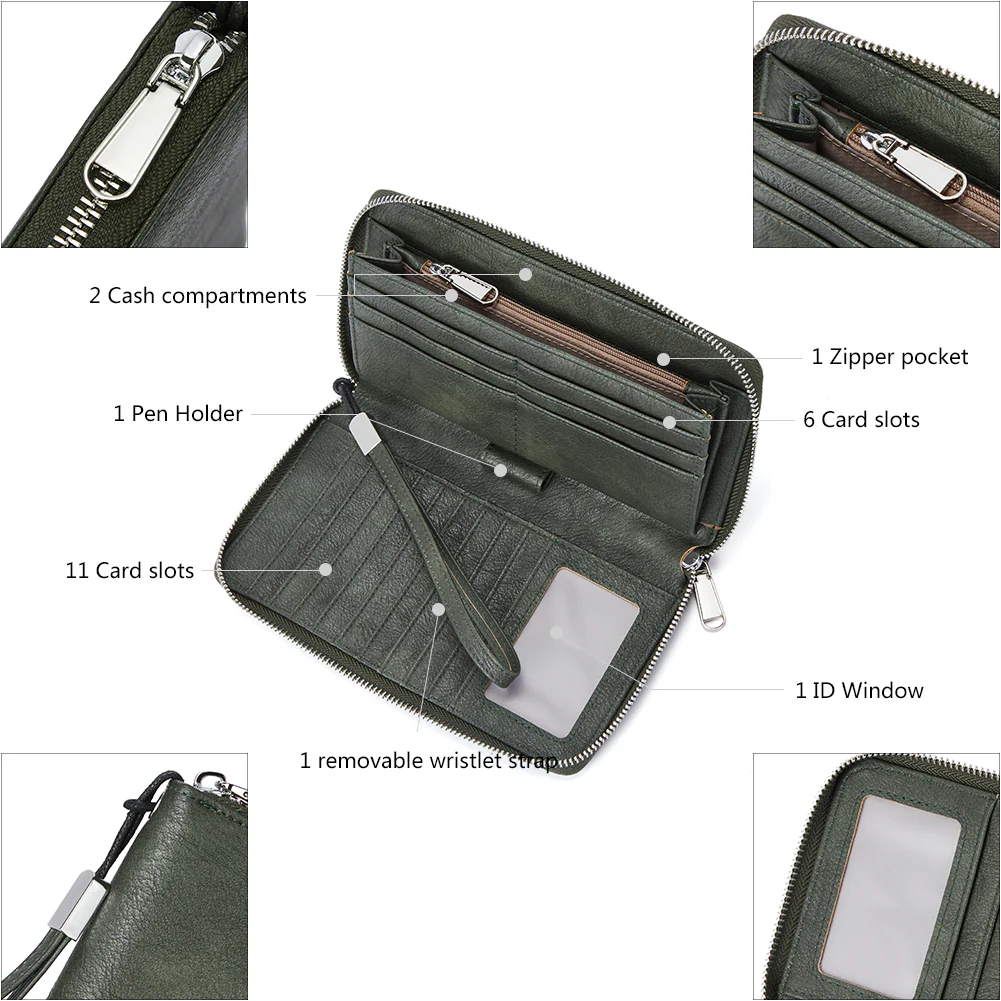 Rozenn Wallets with Wristlet Clutch - Image 26