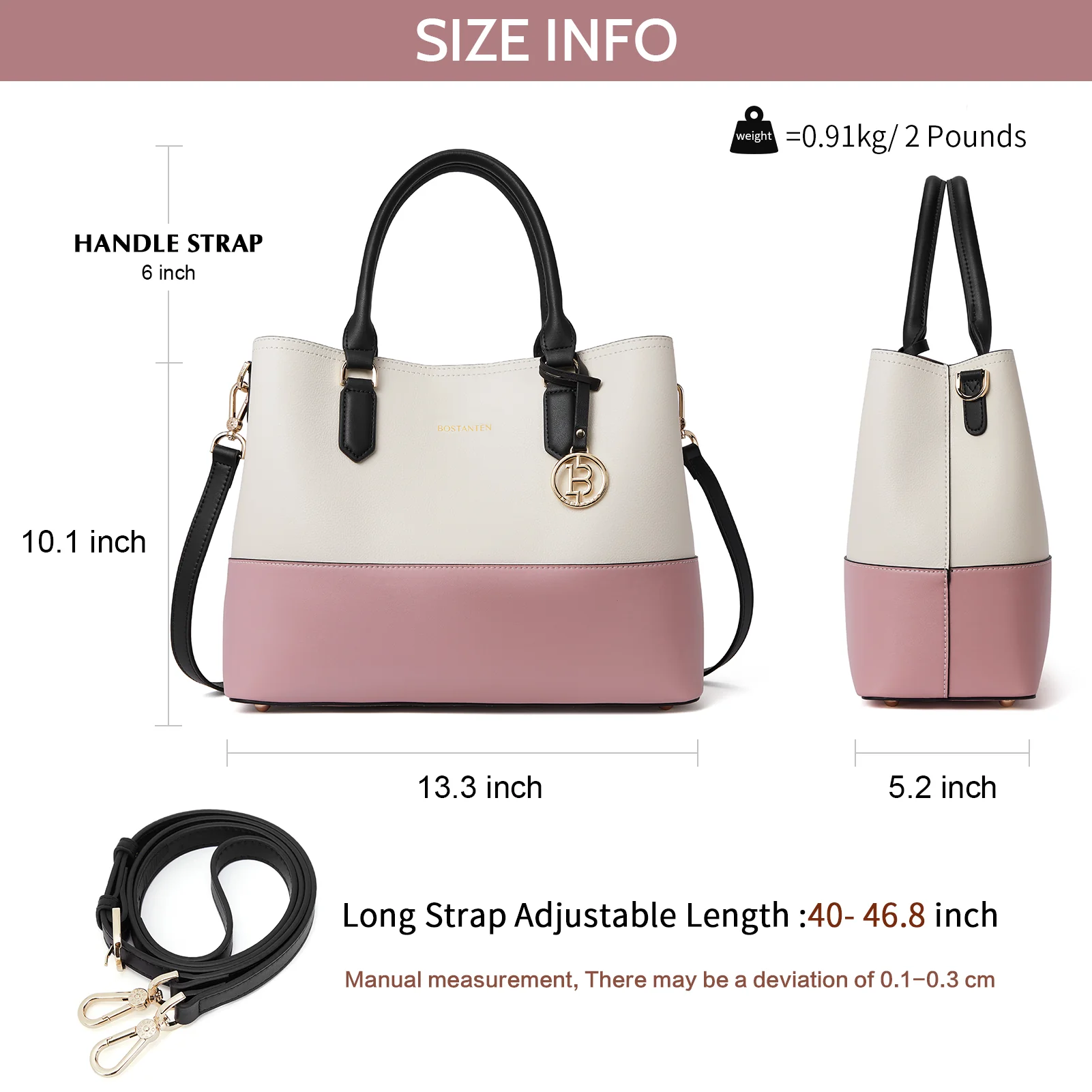 Satchel Handbags Leather Tote Purses Two Tone Designer Work Top Handle - Image 14