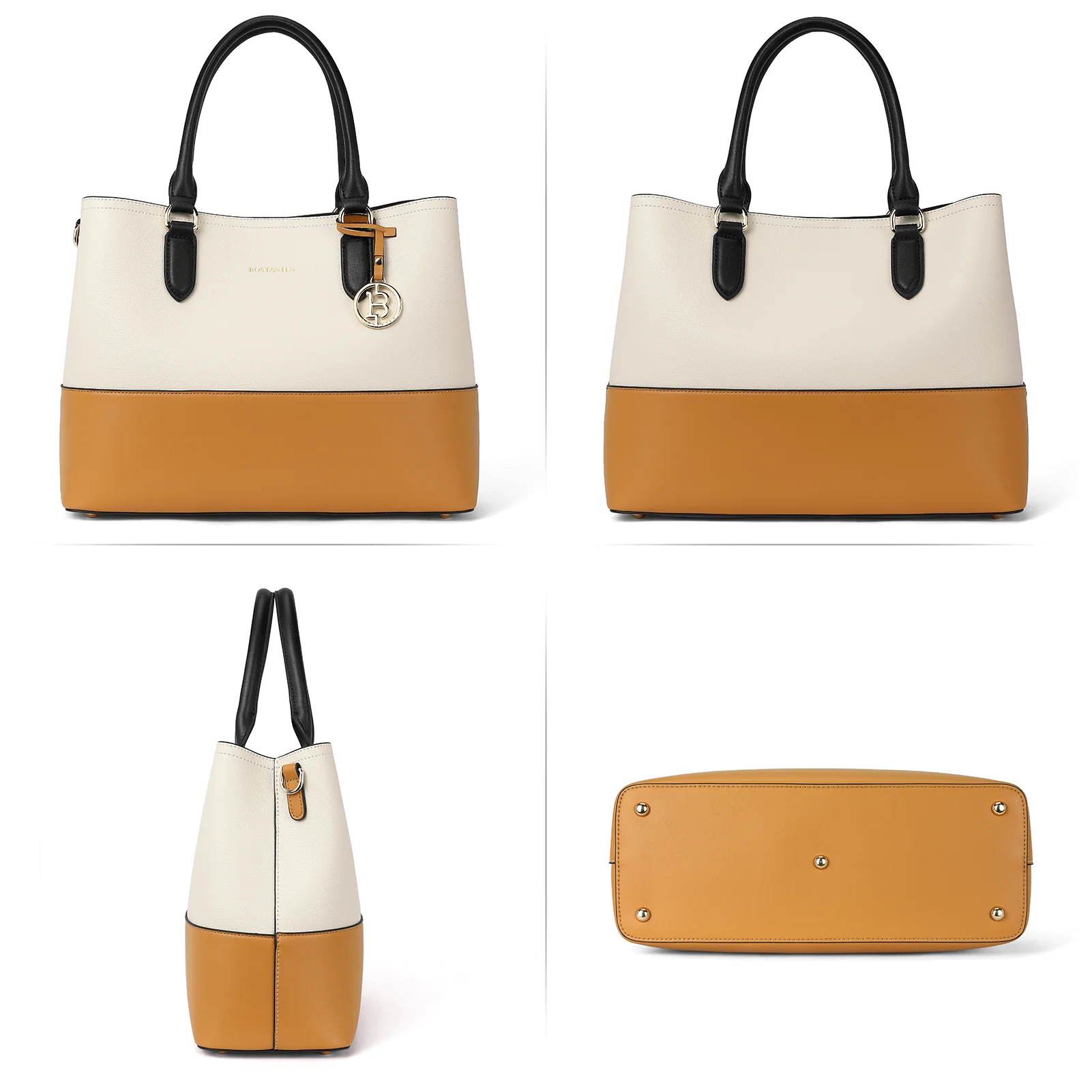 Satchel Handbags Leather Tote Purses Two Tone Designer Work Top Handle - Image 23