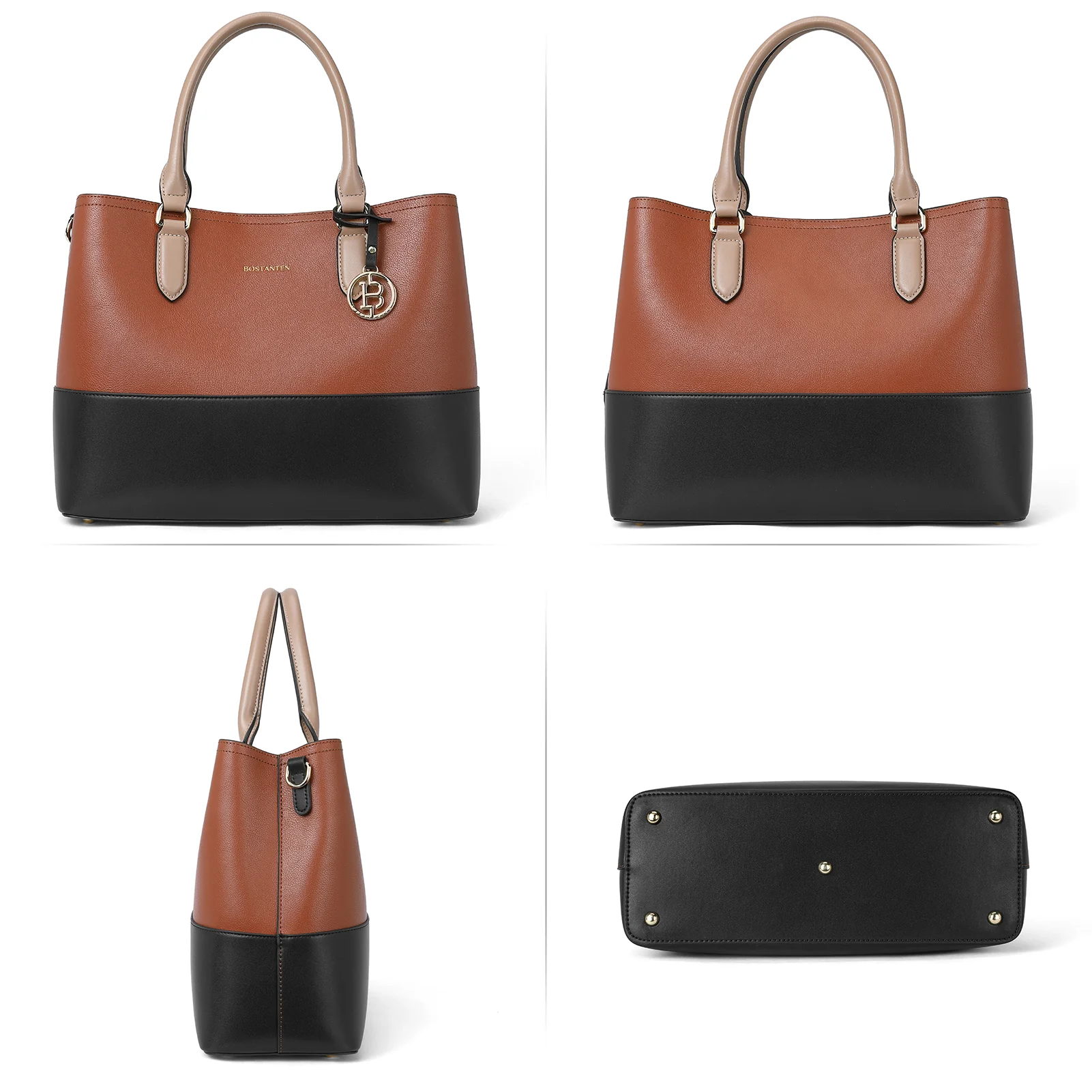 Satchel Handbags Leather Tote Purses Two Tone Designer Work Top Handle - Image 4