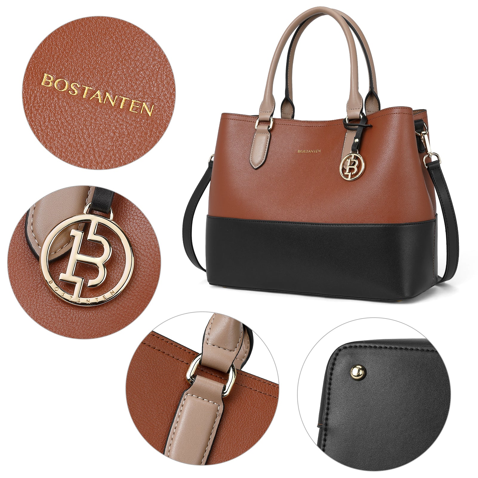 Satchel Handbags Leather Tote Purses Two Tone Designer Work Top Handle - Image 7