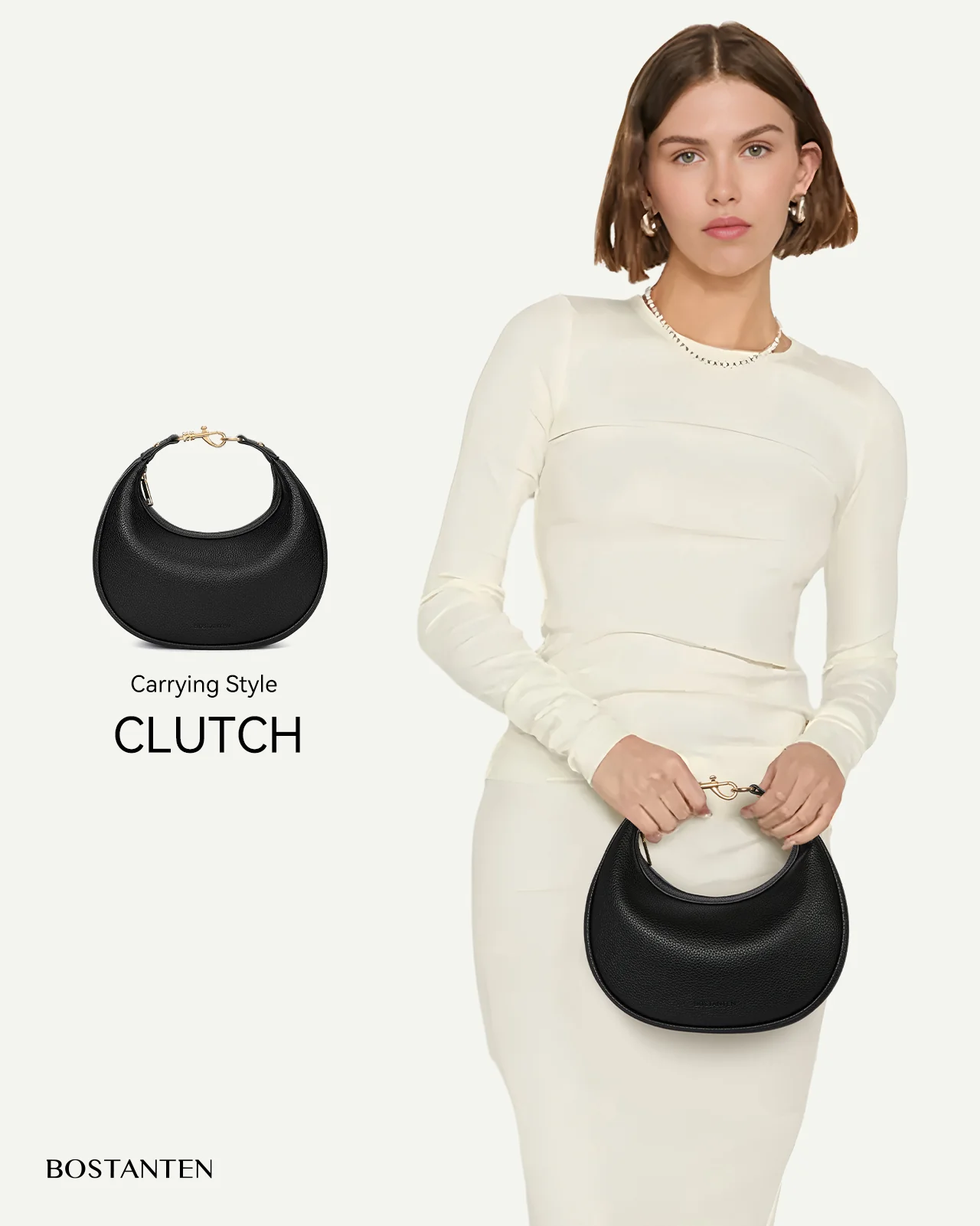 KWELI Crescent Clutch Handbag — Removable Shoulder Strap - Image 12