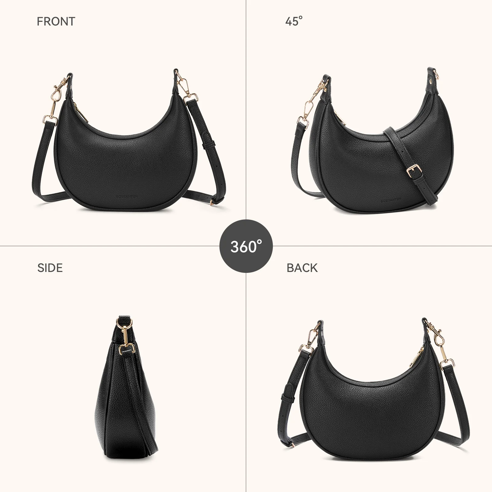 KWELI Crescent Clutch Handbag — Removable Shoulder Strap - Image 16