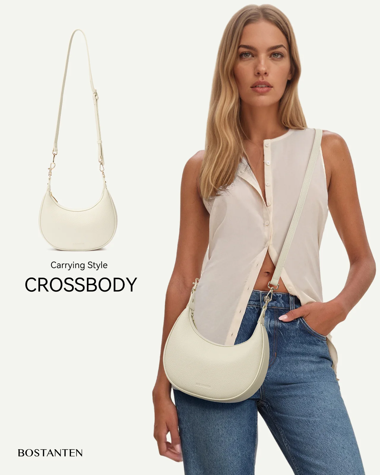 KWELI Crescent Clutch Handbag — Removable Shoulder Strap - Image 18