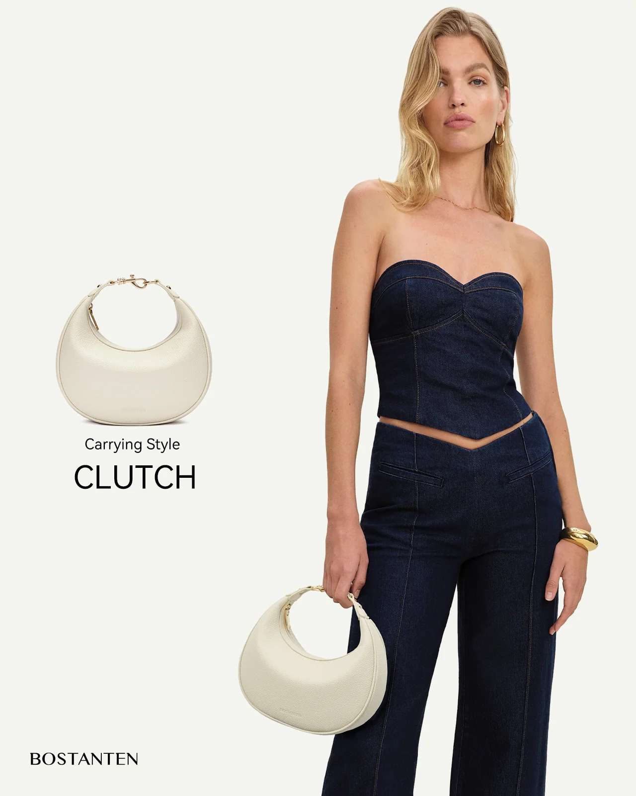 KWELI Crescent Clutch Handbag — Removable Shoulder Strap - Image 20