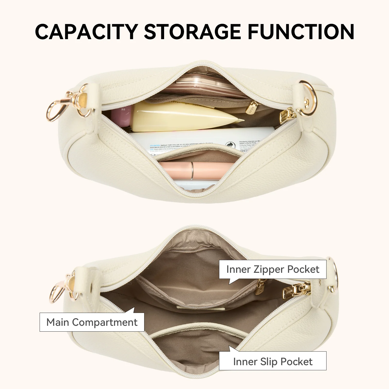KWELI Crescent Clutch Handbag — Removable Shoulder Strap - Image 22