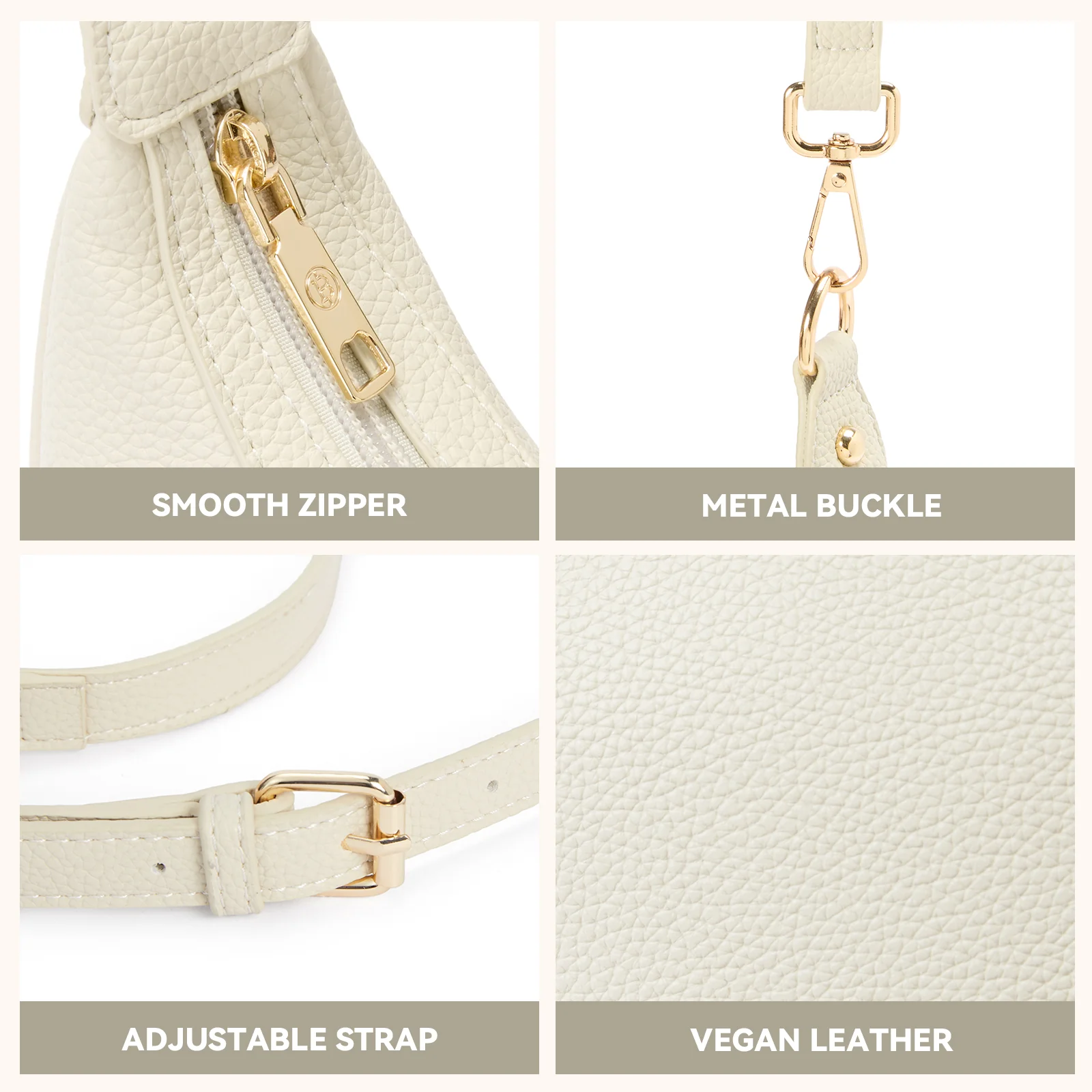 KWELI Crescent Clutch Handbag — Removable Shoulder Strap - Image 23