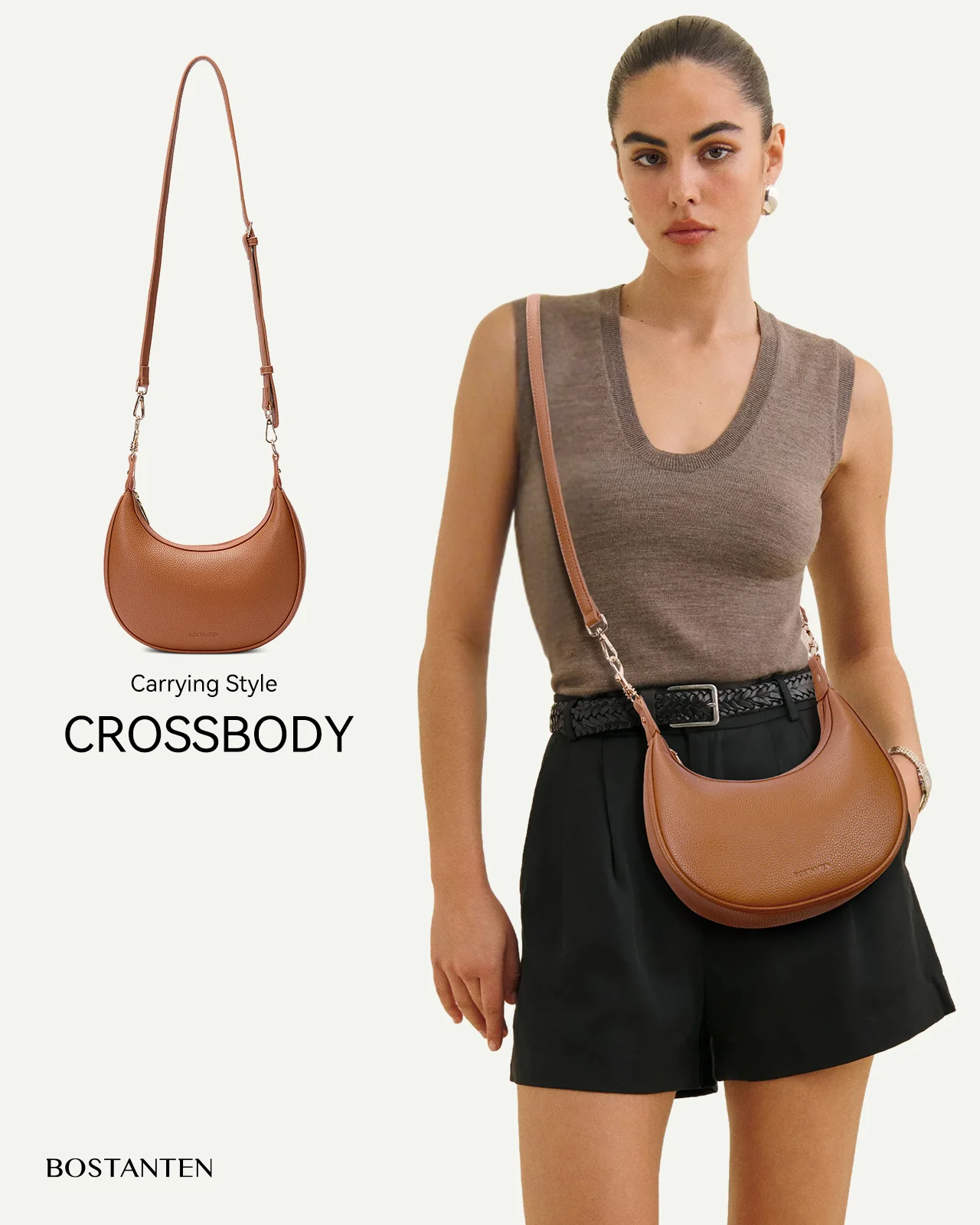 KWELI Crescent Clutch Handbag — Removable Shoulder Strap - Image 3