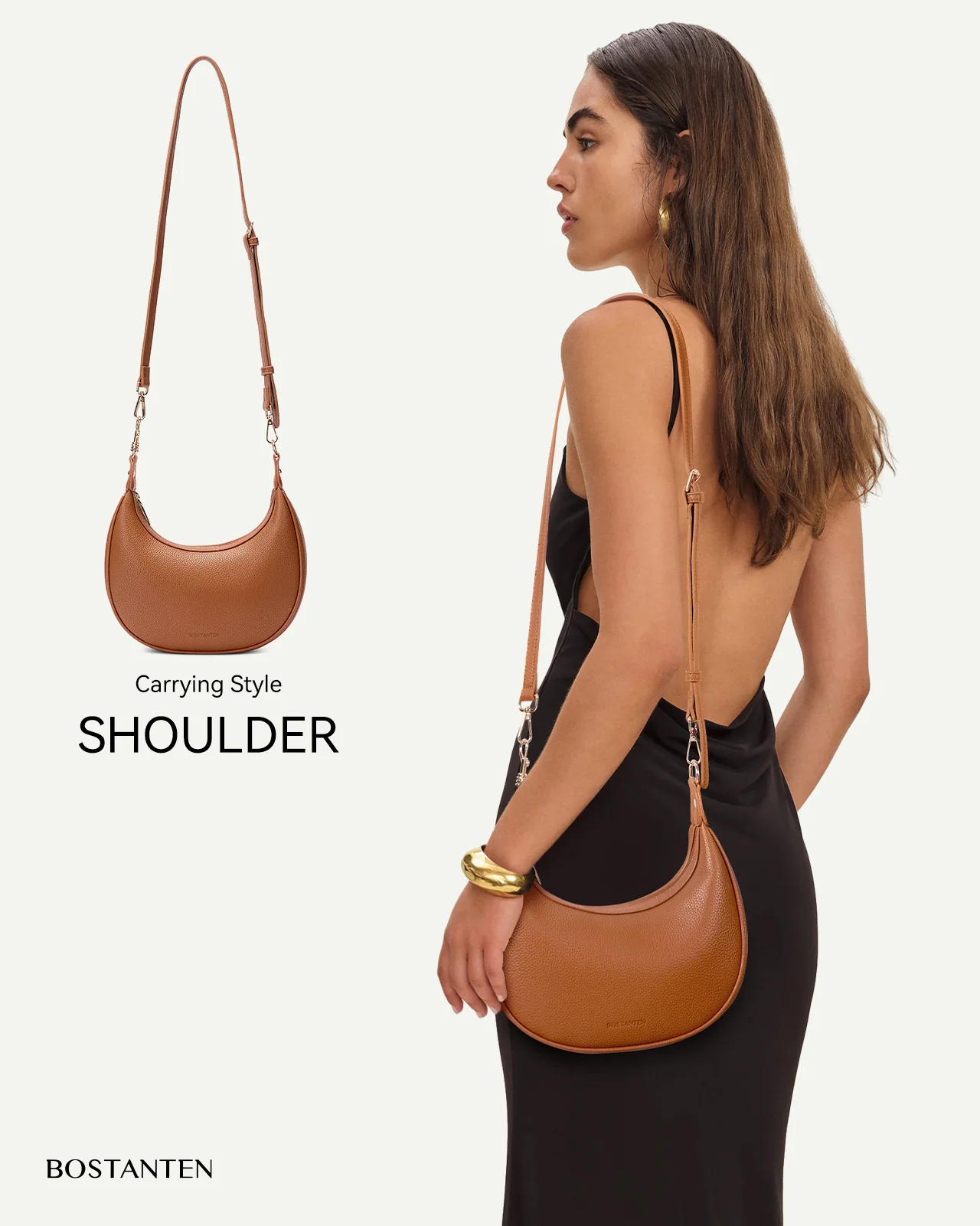 KWELI Crescent Clutch Handbag — Removable Shoulder Strap - Image 4