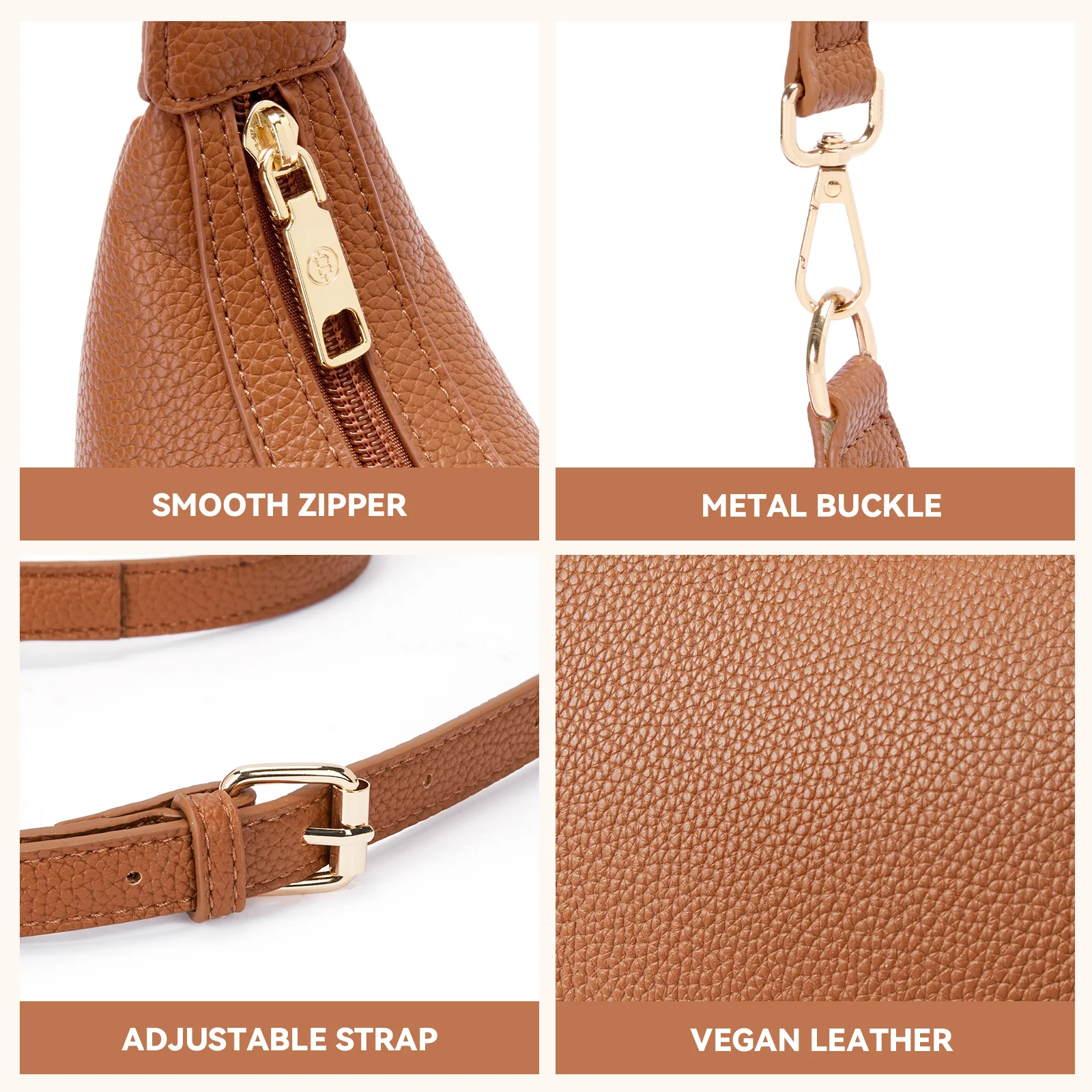 KWELI Crescent Clutch Handbag — Removable Shoulder Strap - Image 7
