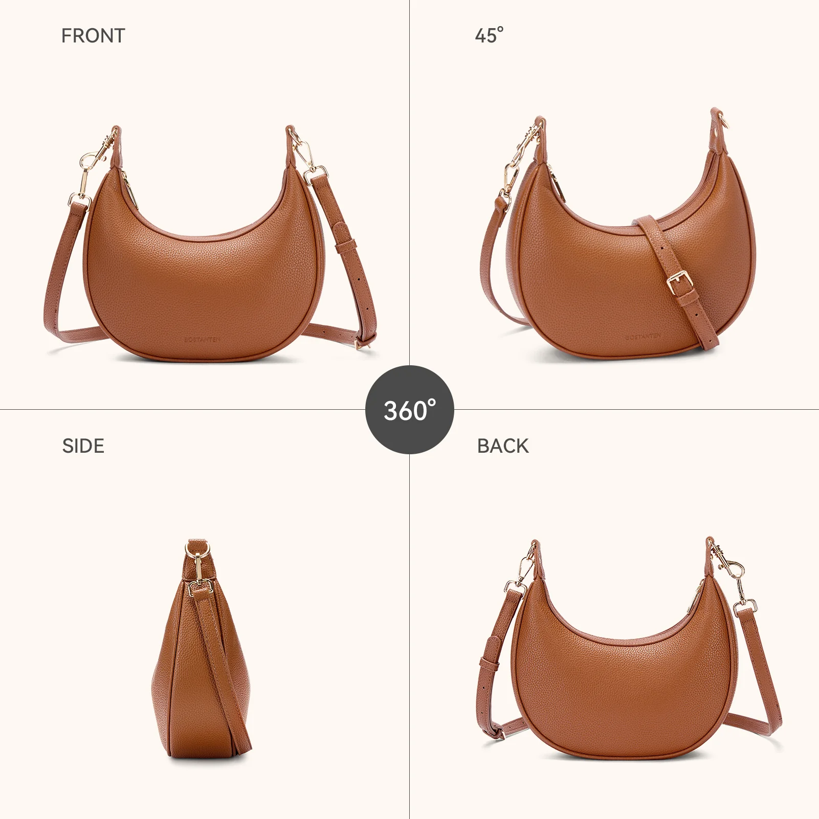 KWELI Crescent Clutch Handbag — Removable Shoulder Strap - Image 8