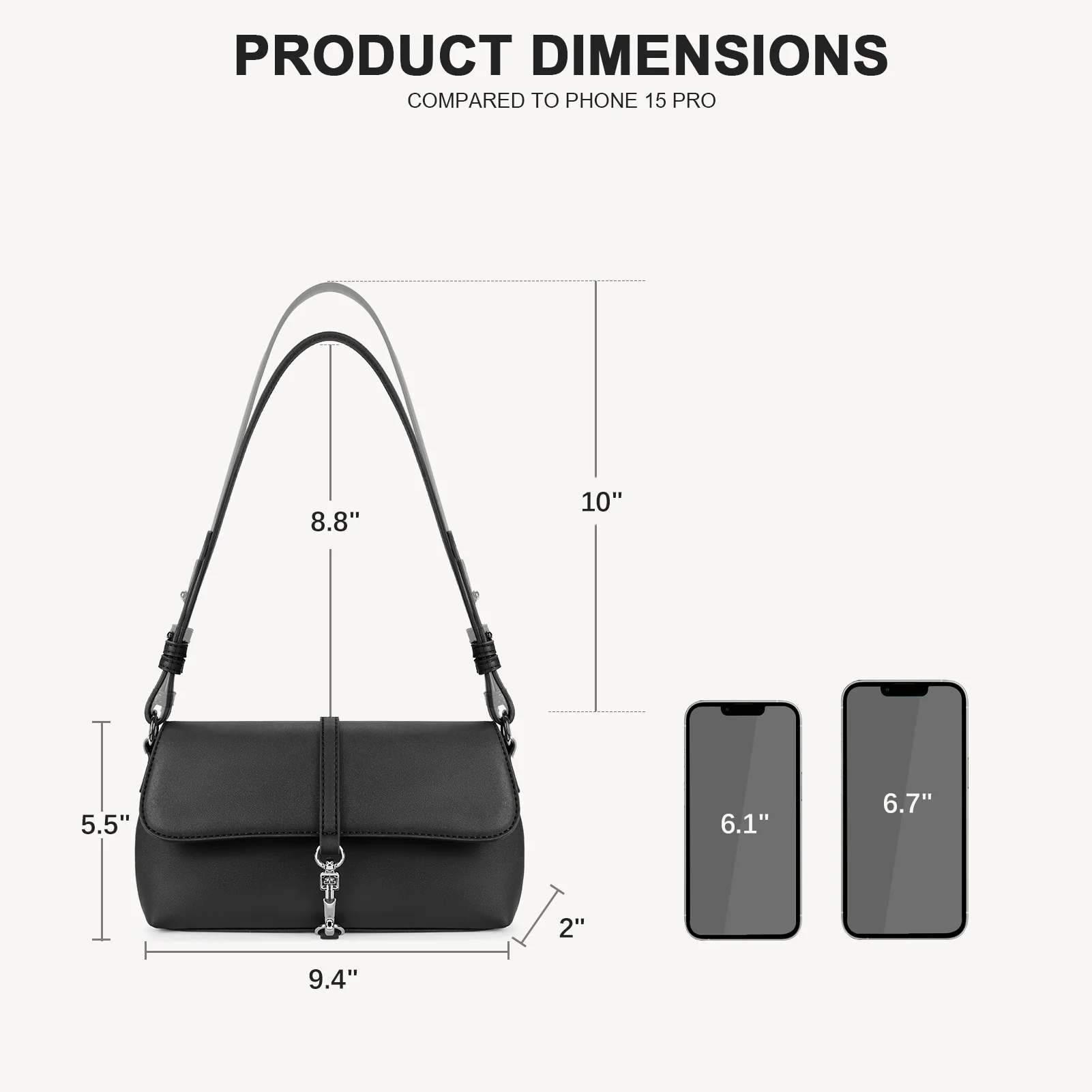 KWELI Chic Saddle Clasp Shoulder Bag - Image 10