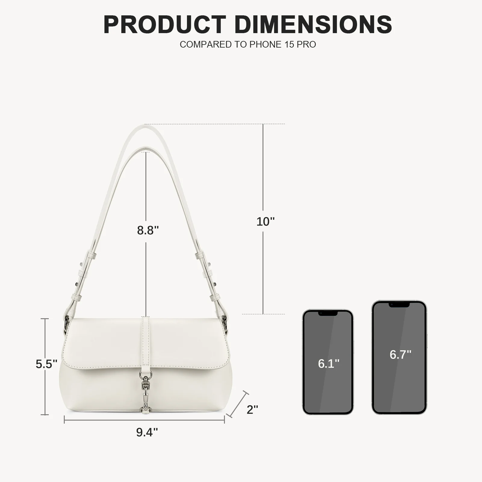 KWELI Chic Saddle Clasp Shoulder Bag - Image 16