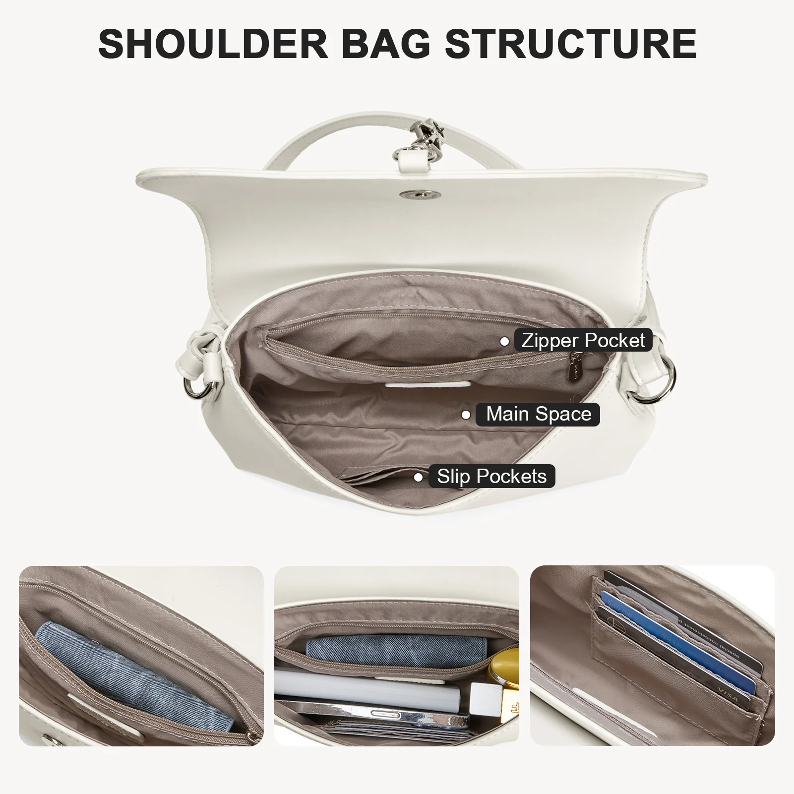 KWELI Chic Saddle Clasp Shoulder Bag - Image 18