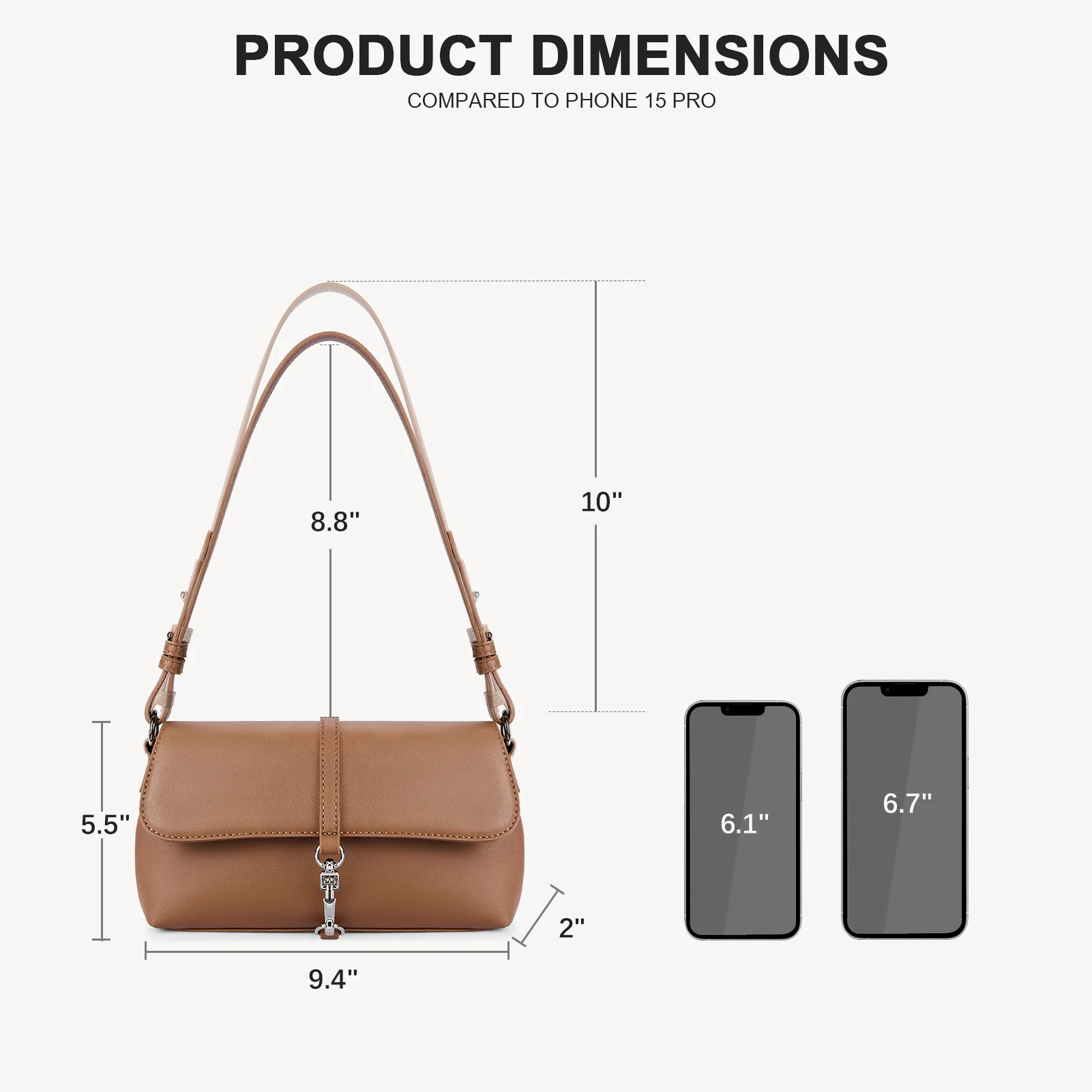 KWELI Chic Saddle Clasp Shoulder Bag - Image 3