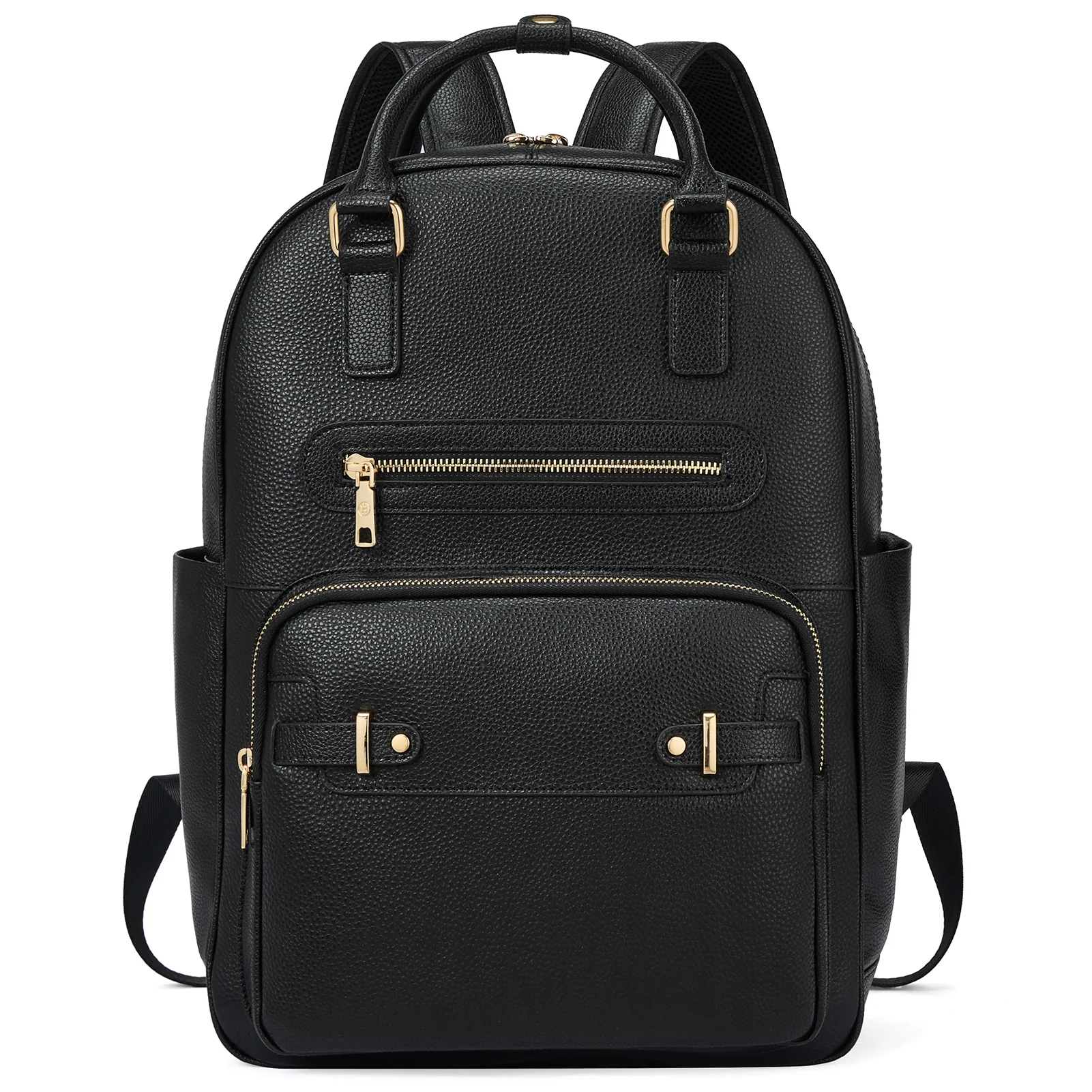 Smart Genuine Leather Laptop Backpack with Expandable Bottle Pocket - Image 8