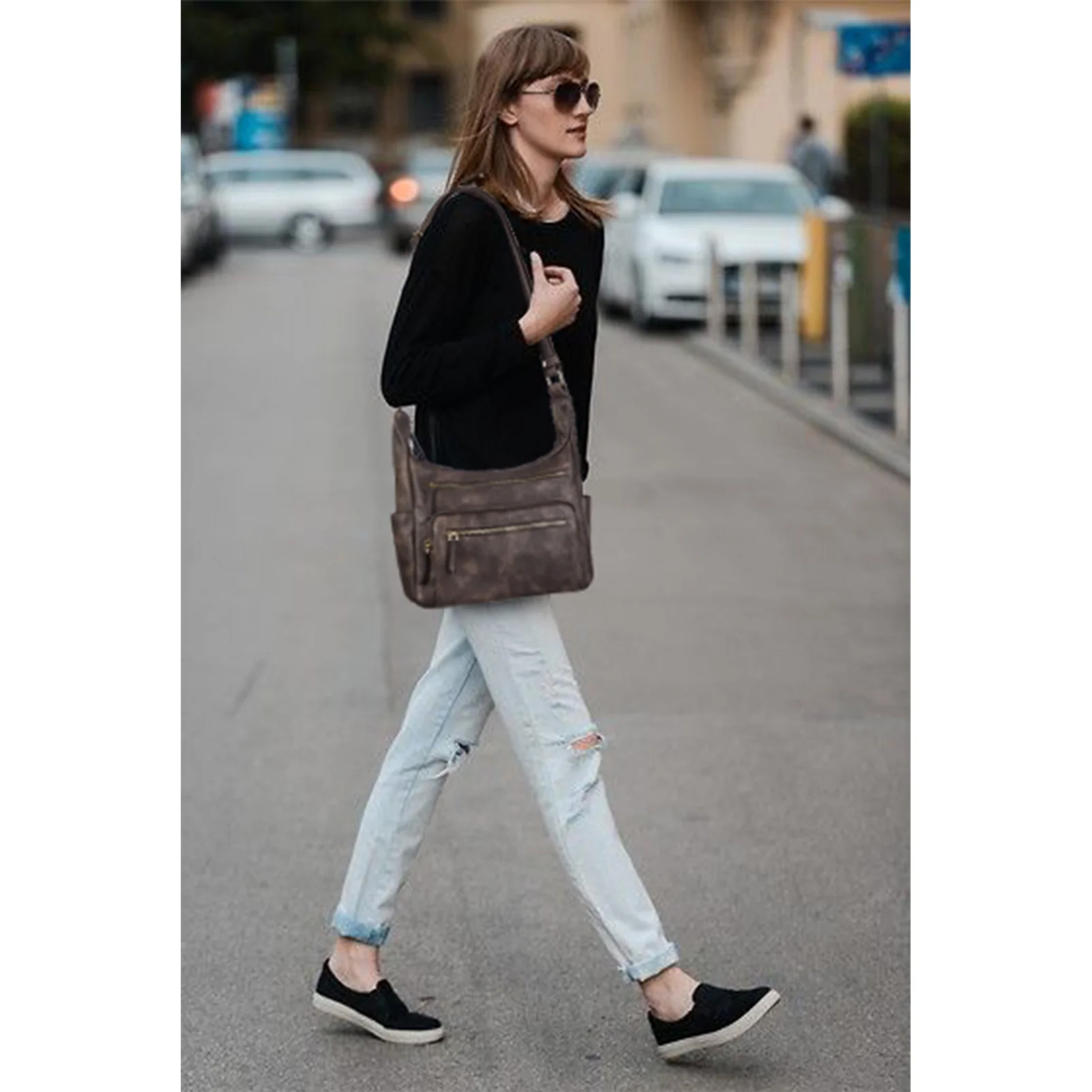 Evelyn Multi Pocket Shoulder Hobo Bag - Image 10