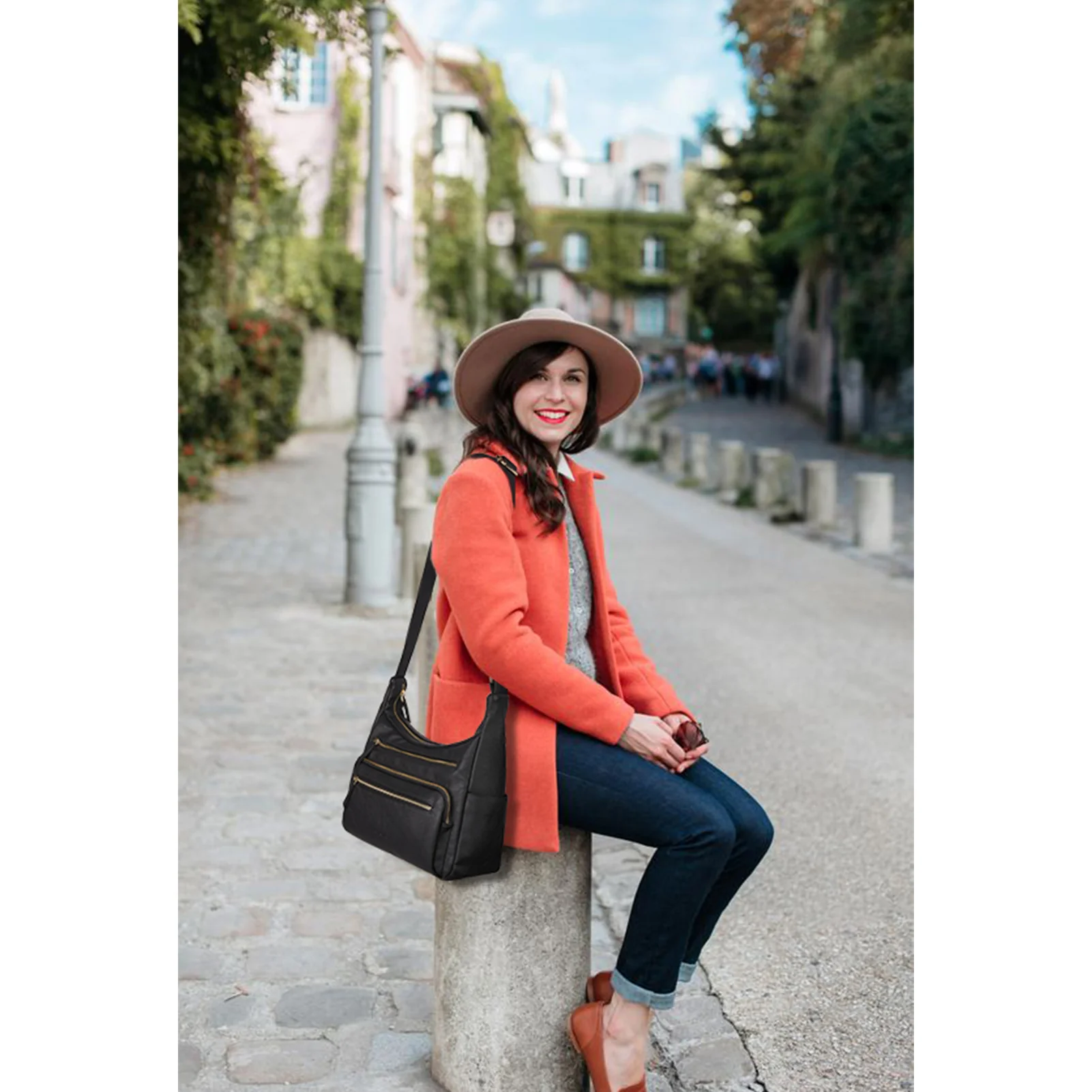 Evelyn Multi Pocket Shoulder Hobo Bag - Image 18