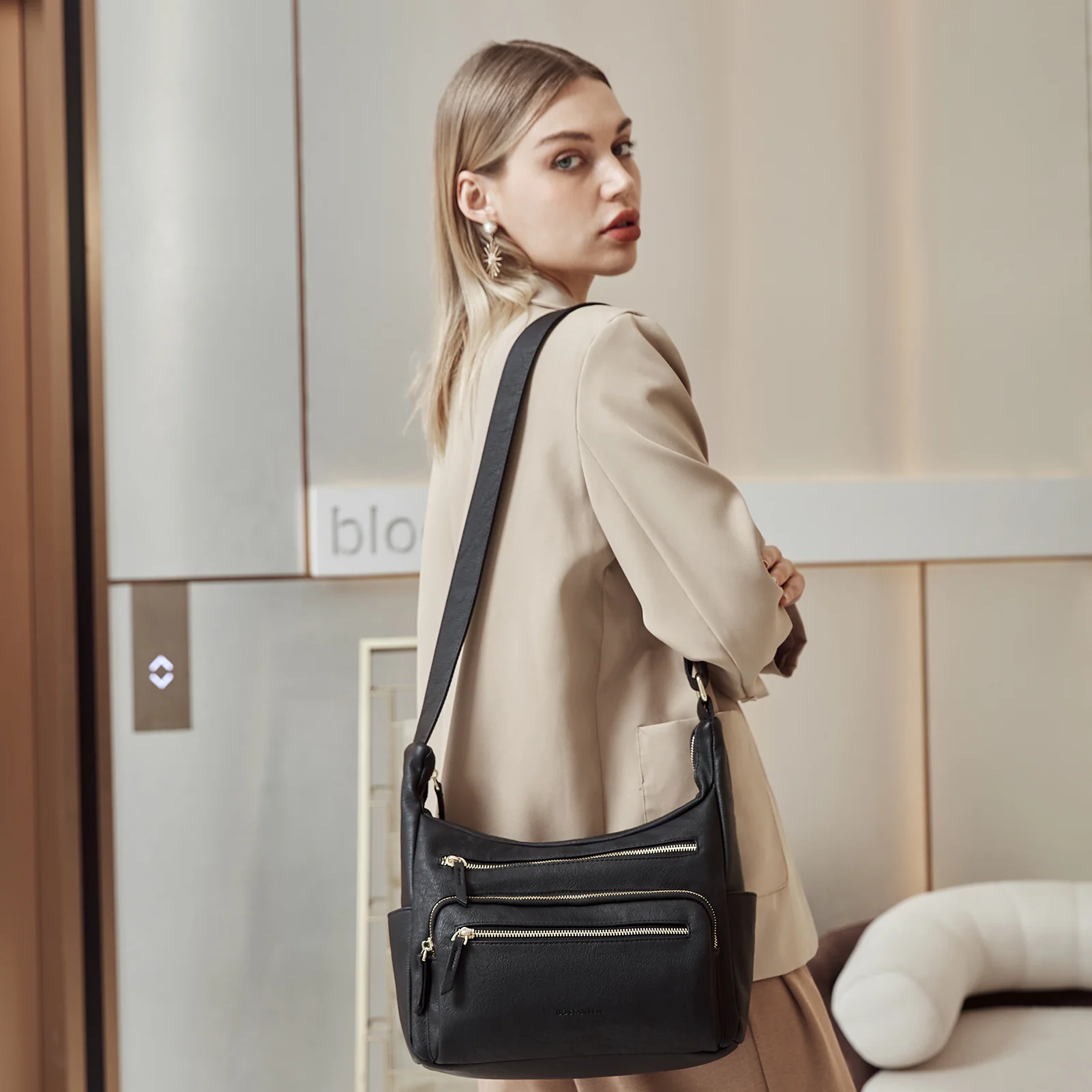 Evelyn Multi Pocket Shoulder Hobo Bag - Image 21
