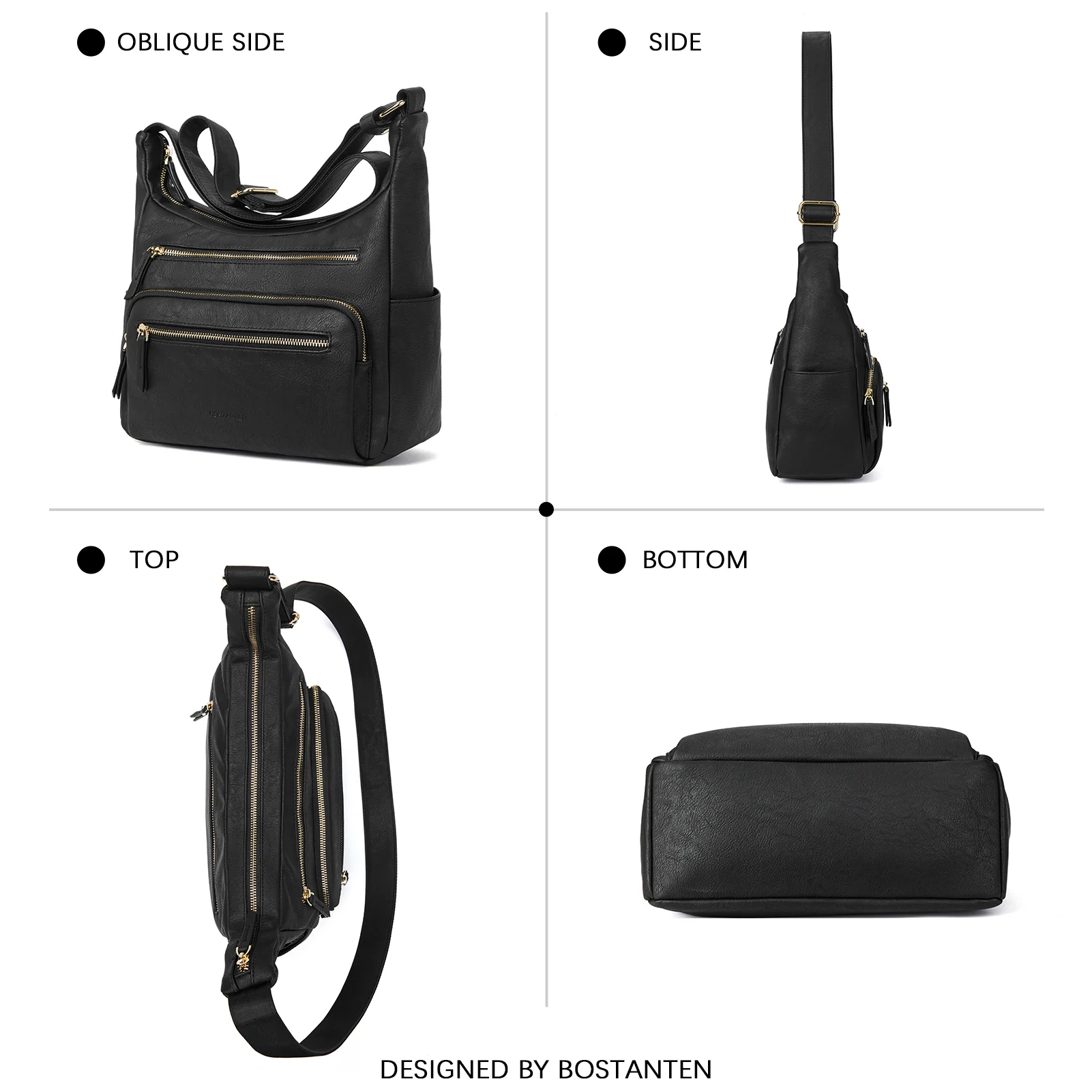 Evelyn Multi Pocket Shoulder Hobo Bag - Image 25