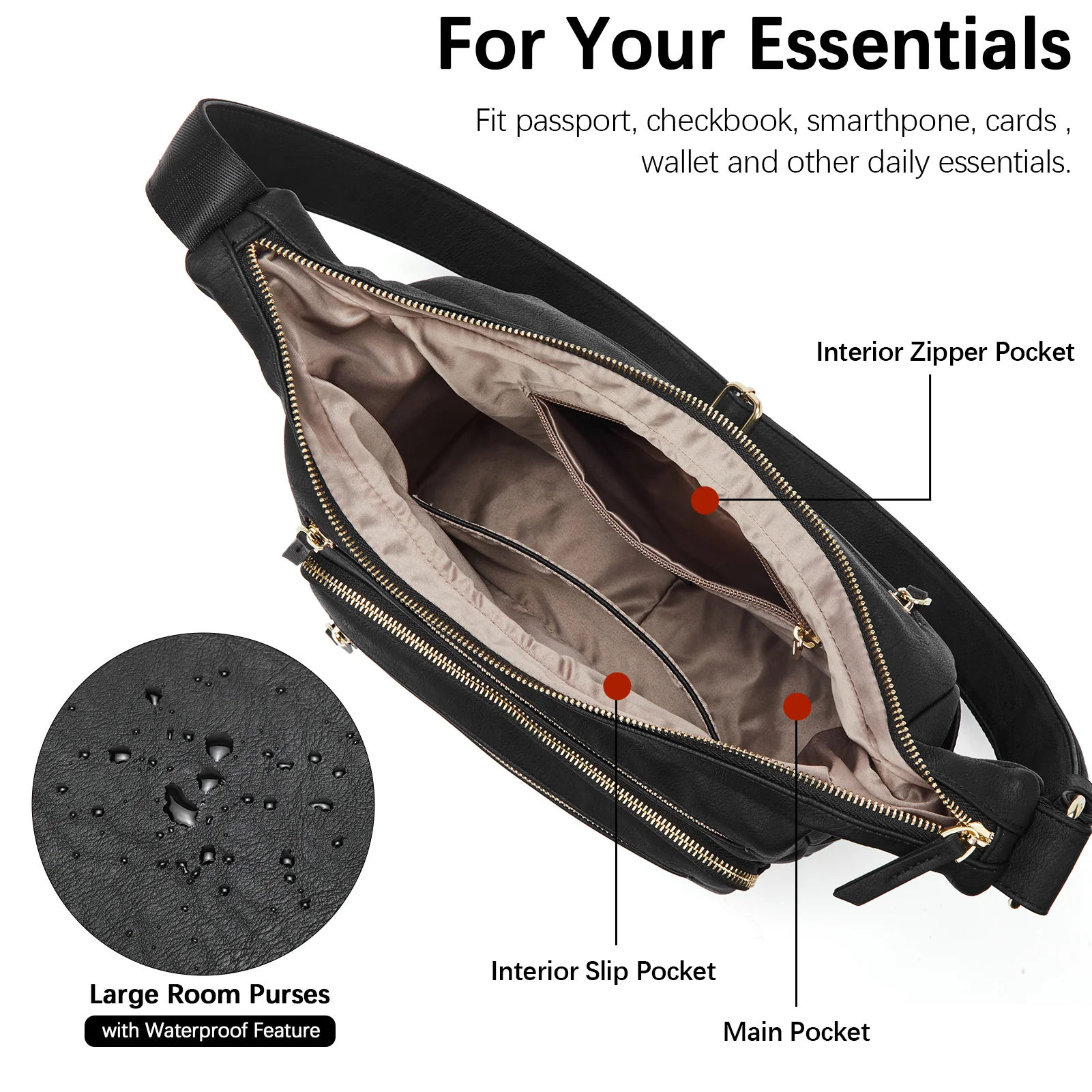 Evelyn Multi Pocket Shoulder Hobo Bag - Image 26