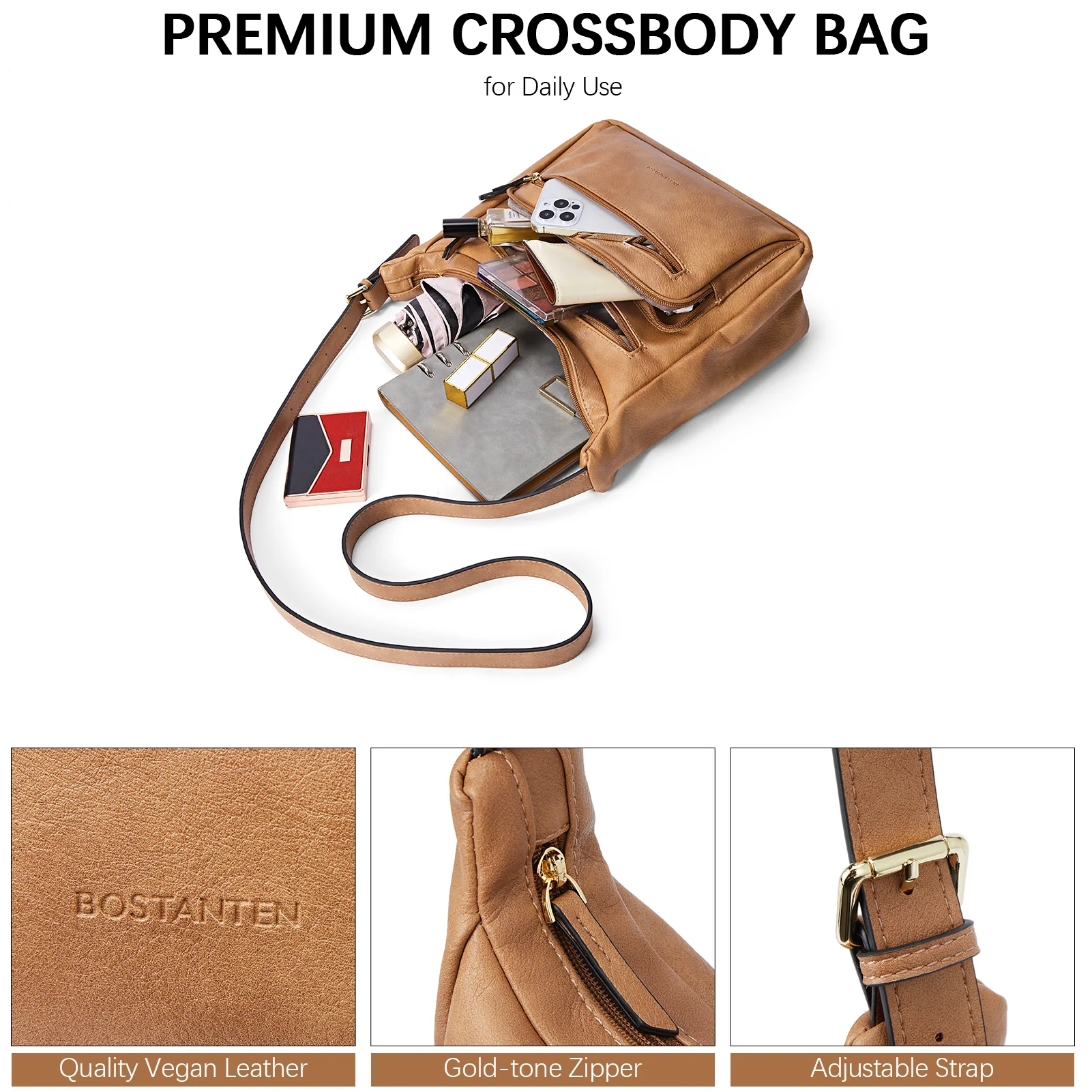 Evelyn Multi Pocket Shoulder Hobo Bag - Image 32