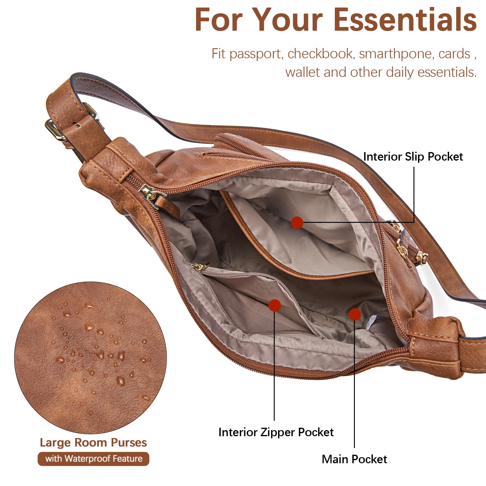 Evelyn Multi Pocket Shoulder Hobo Bag - Image 9