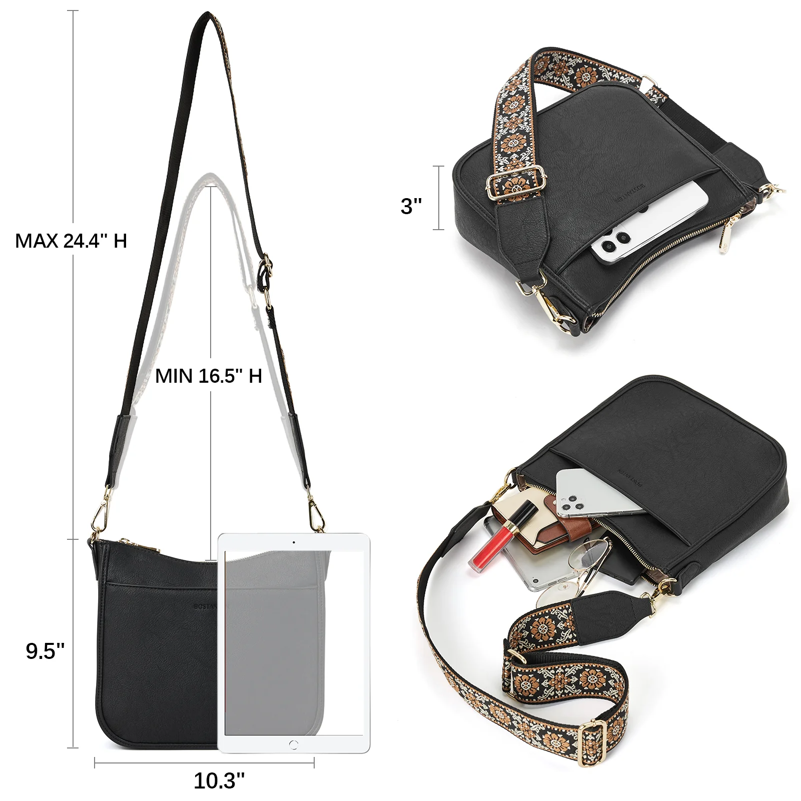 Nola Colorful straps Medium Hobo Crossbody Bag - Image 14