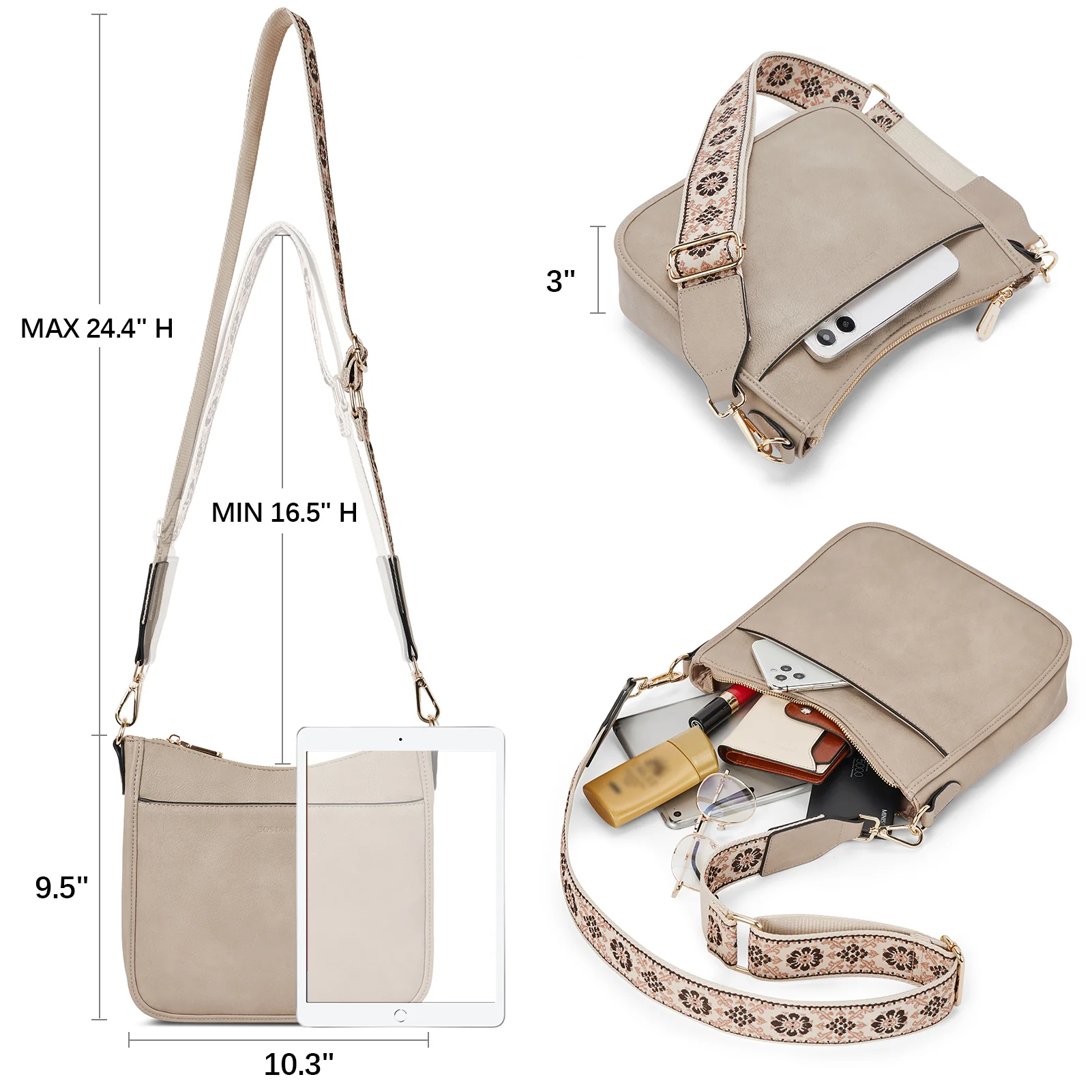 Nola Colorful straps Medium Hobo Crossbody Bag - Image 29