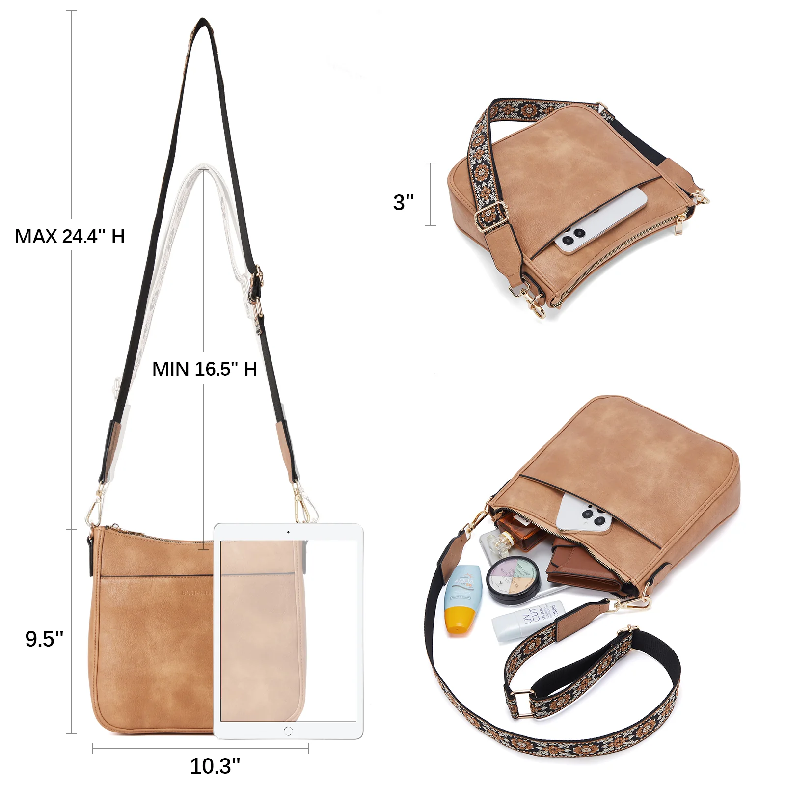 Nola Colorful straps Medium Hobo Crossbody Bag - Image 36