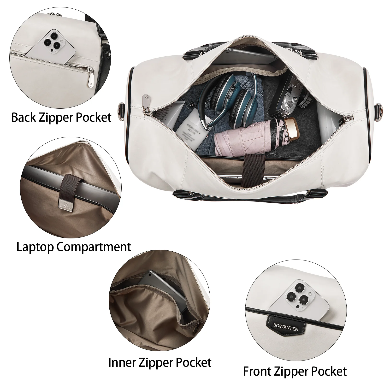 Stylish and Durable Leather Weekender Bags for Women - Image 3