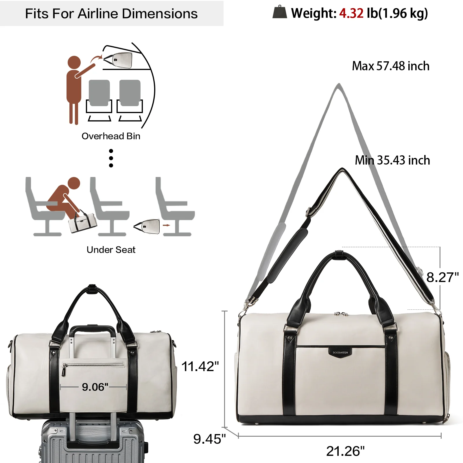 Stylish and Durable Leather Weekender Bags for Women - Image 5