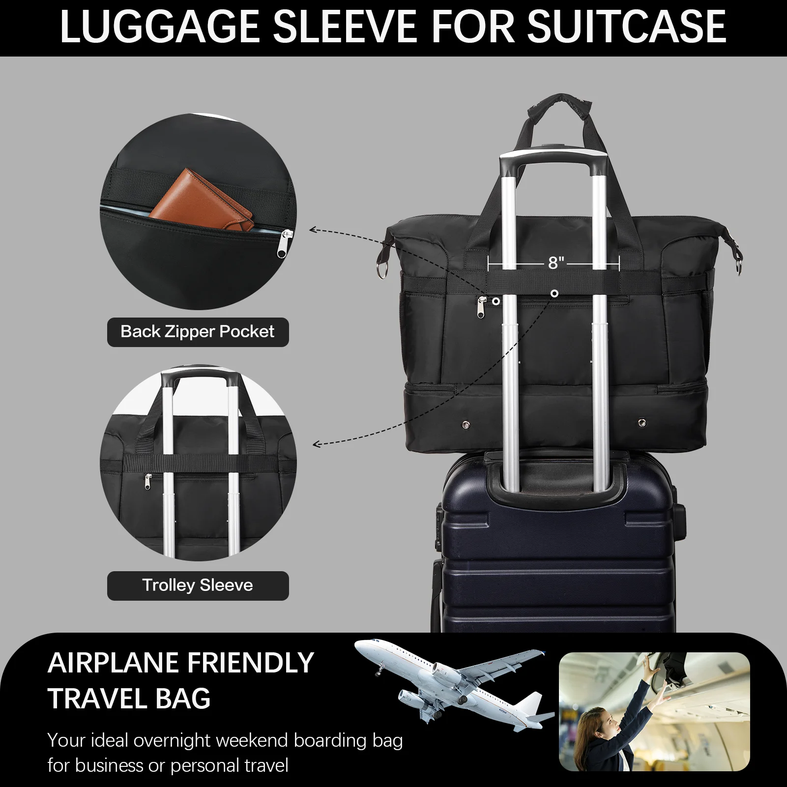 Judea Lightweight Weekender Bag with Shoe Compartment - Image 11