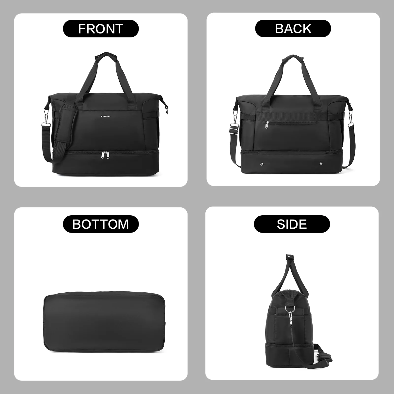 Judea Lightweight Weekender Bag with Shoe Compartment - Image 14