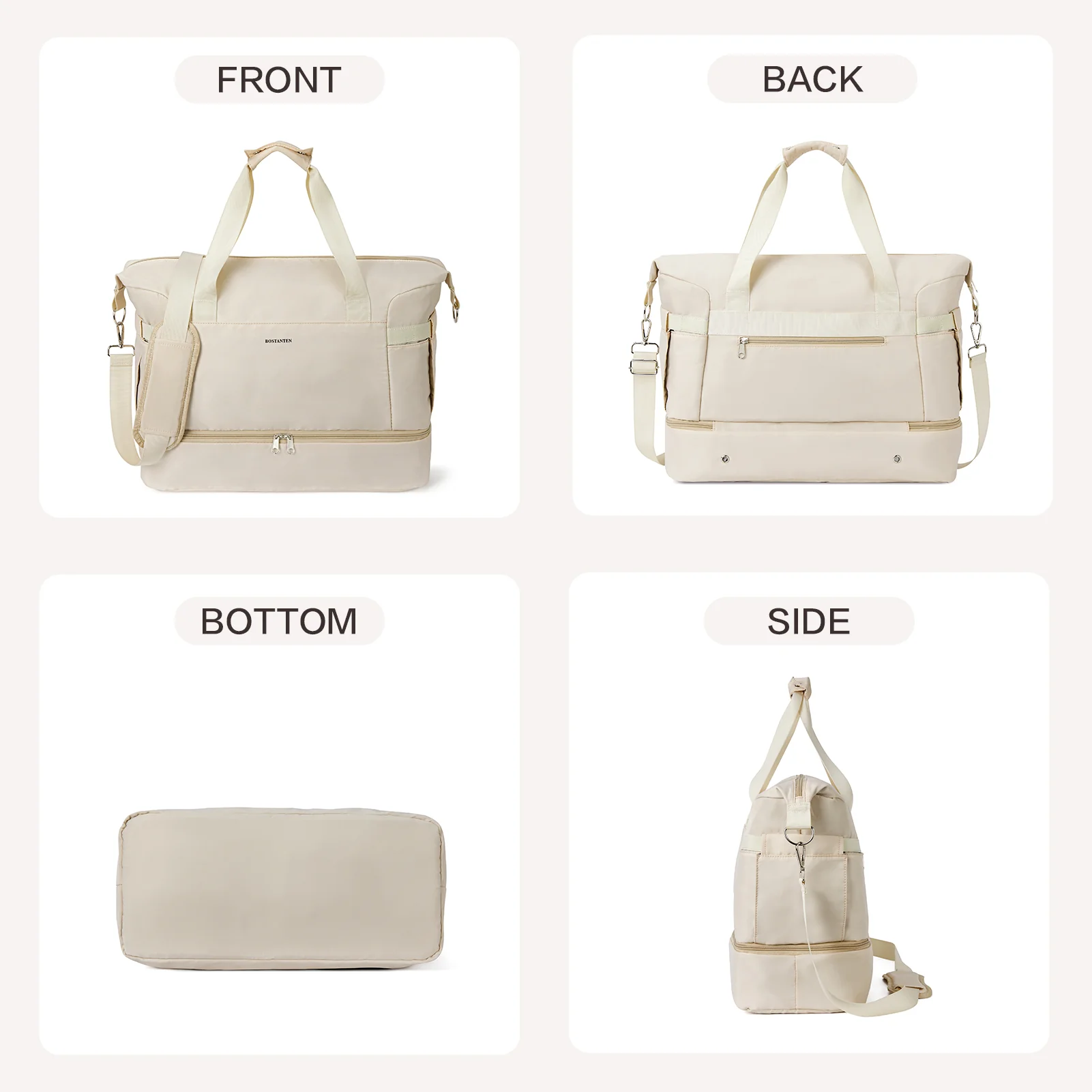 Judea Lightweight Weekender Bag with Shoe Compartment - Image 7