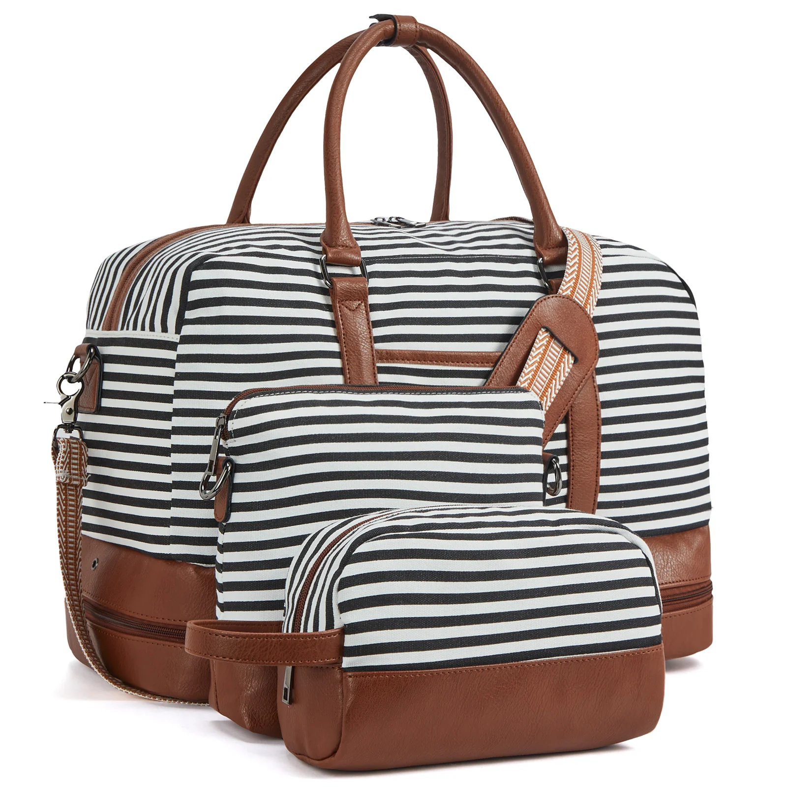 Zenobe 3 Pcs Set Weekender Bag with Shoe Compartment For Travel - Image 15