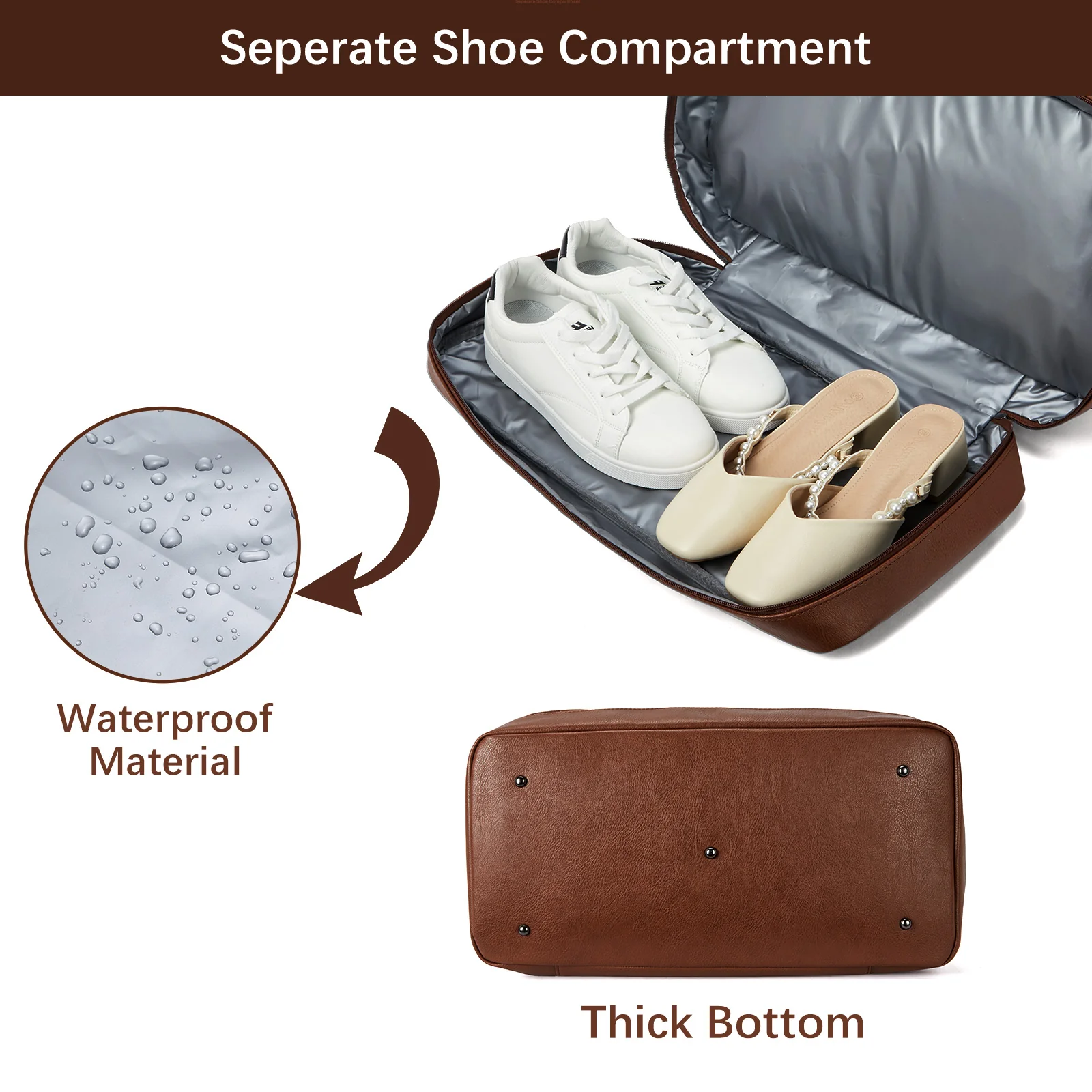 Zenobe 3 Pcs Set Weekender Bag with Shoe Compartment For Travel - Image 20