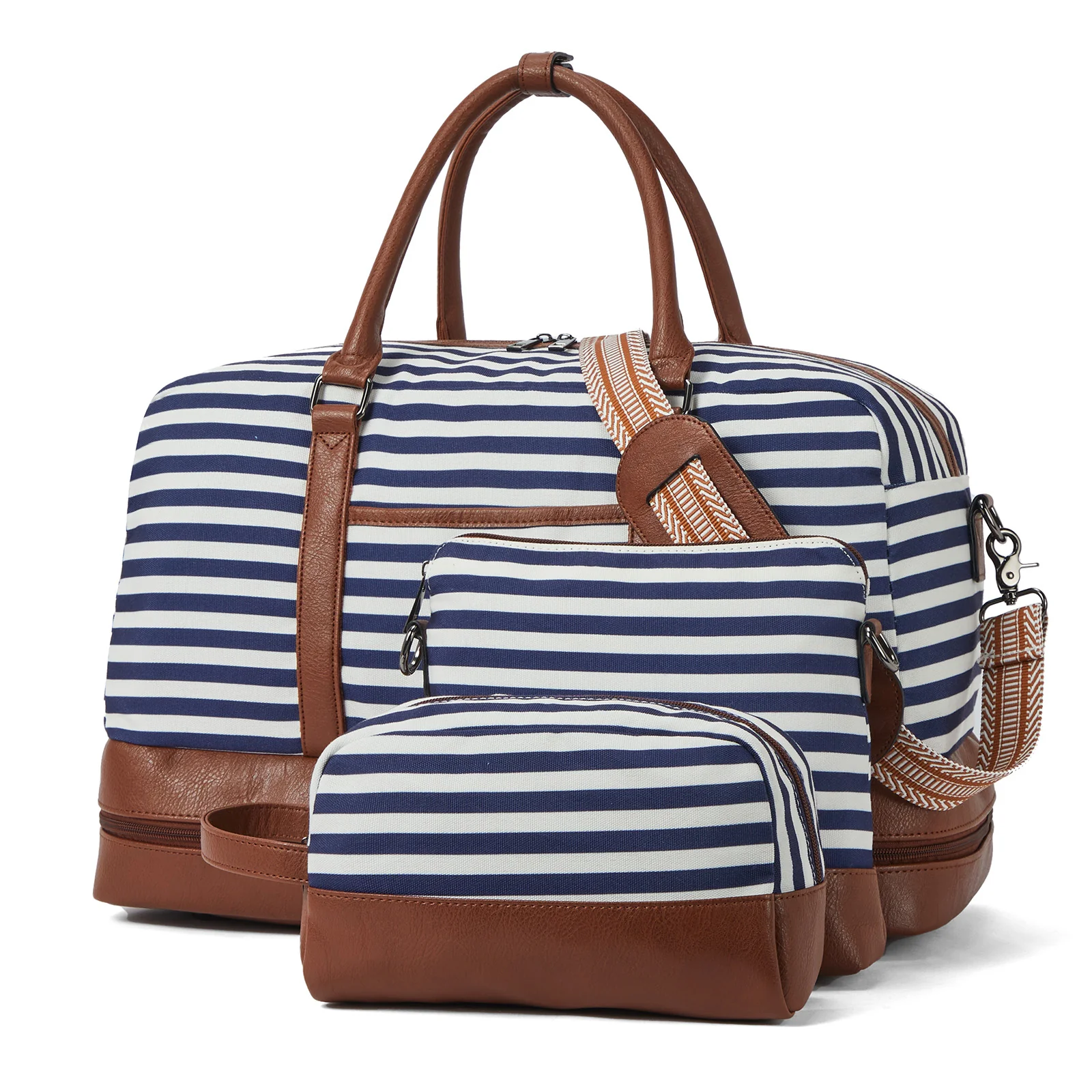Zenobe 3 Pcs Set Weekender Bag with Shoe Compartment For Travel - Image 24